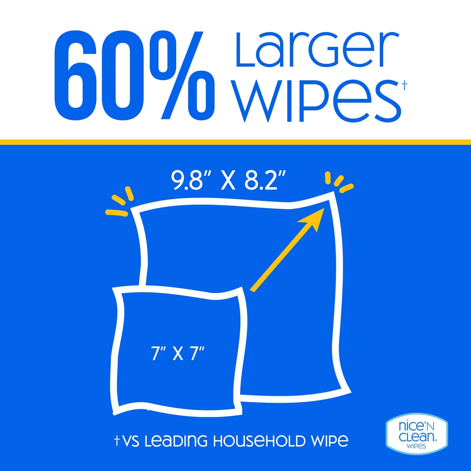 Nice 'N Clean Disinfecting Surface Wipes 72ct | Cleans & Disinfects Home & Kitchen Surfaces | Lemon Scent
