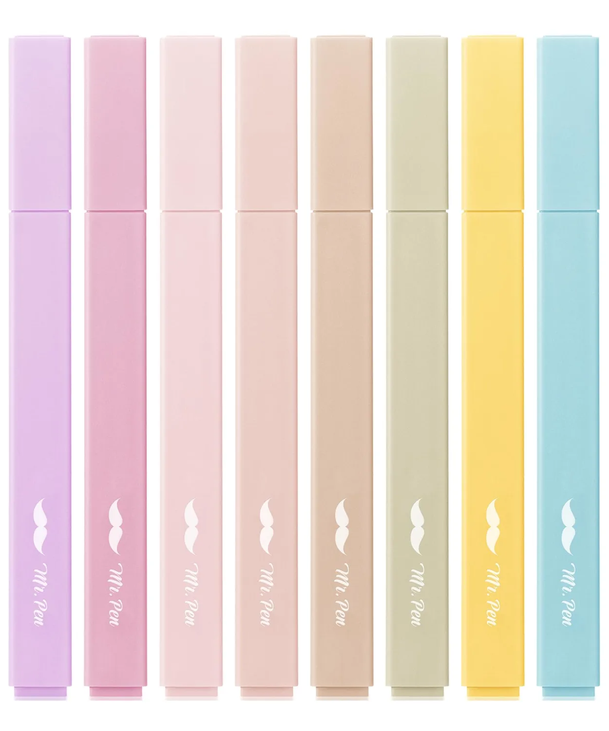 Mr. Pen- Aesthetic Highlighters, 8 pcs, Chisel Tip, Neutral Colors, Cute Highlighters Assorted Colors