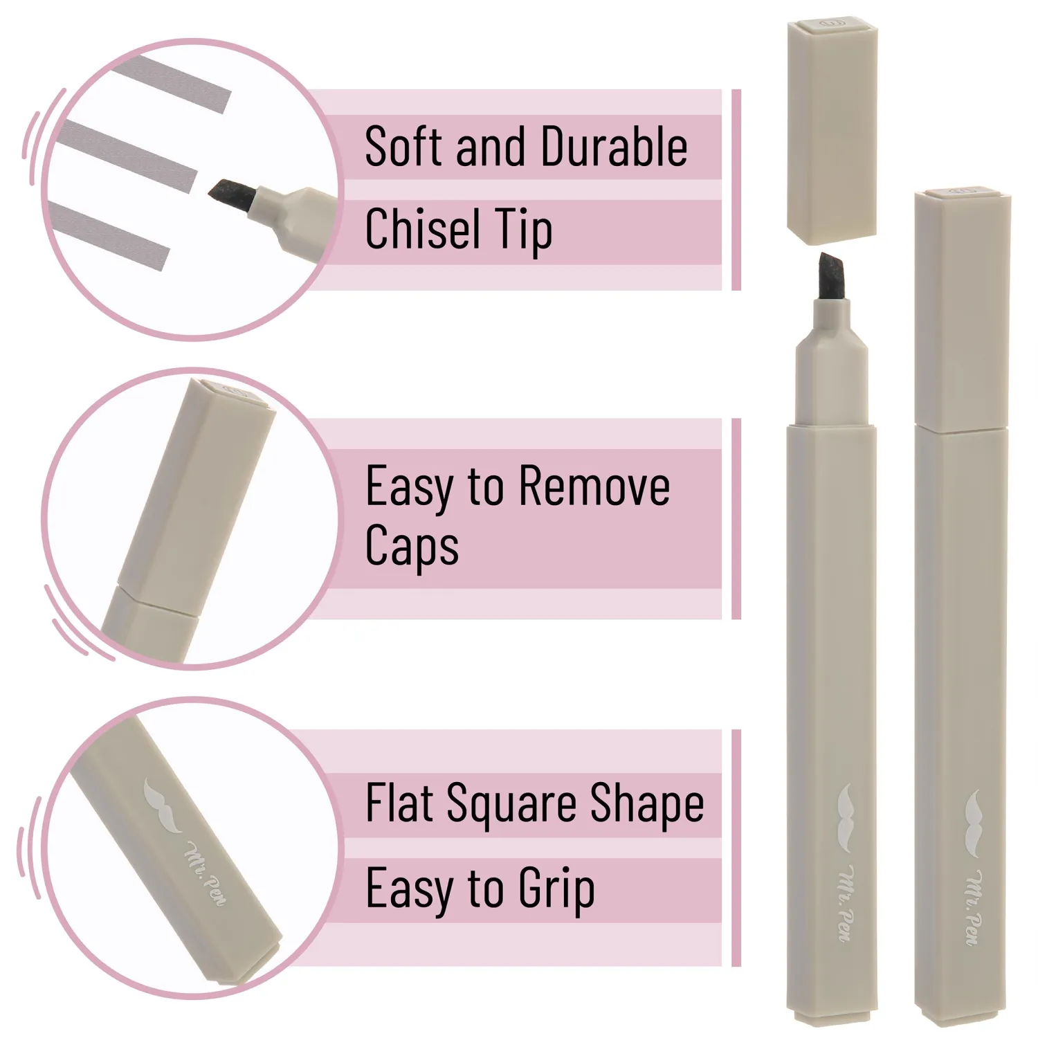 Mr. Pen- Aesthetic Highlighters, 8 pcs, Chisel Tip, Neutral Colors, Cute Highlighters Assorted Colors