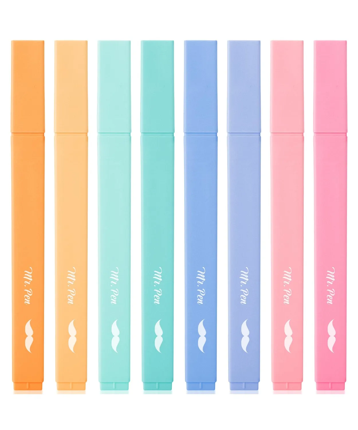 Mr. Pen Aesthetic Highlighters, 8 pcs, Chisel Tip, Assorted Colors, No Bleed Bible Highlighters