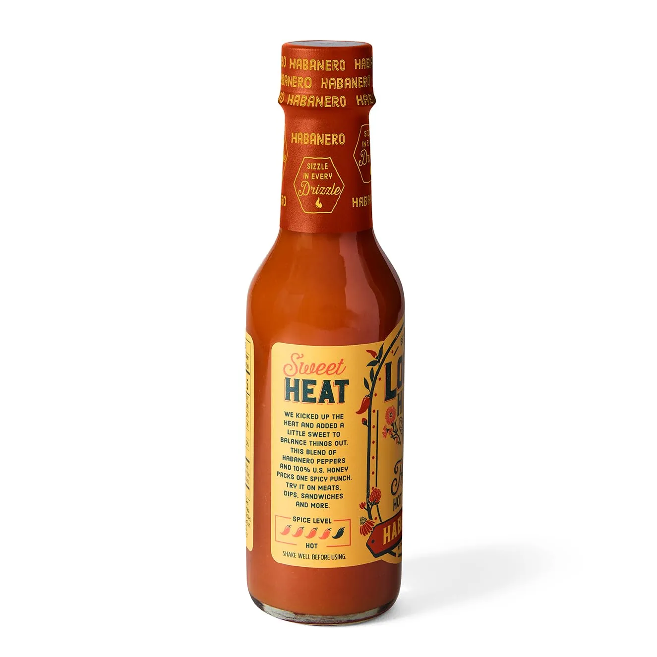 Local Hive Habanero Honey Hot Sauce – 6oz, Sweet & Spicy, Natural Raw Honey with Habanero Pepper for Dipping, Drizzling, Grilling, Tacos, BBQ, and Cooking