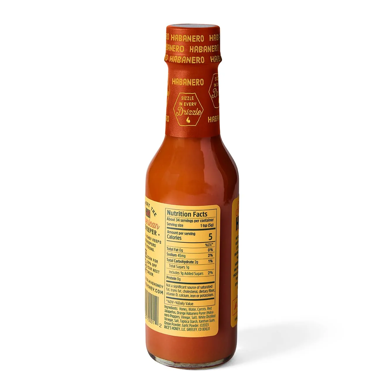 Local Hive Habanero Honey Hot Sauce – 6oz, Sweet & Spicy, Natural Raw Honey with Habanero Pepper for Dipping, Drizzling, Grilling, Tacos, BBQ, and Cooking