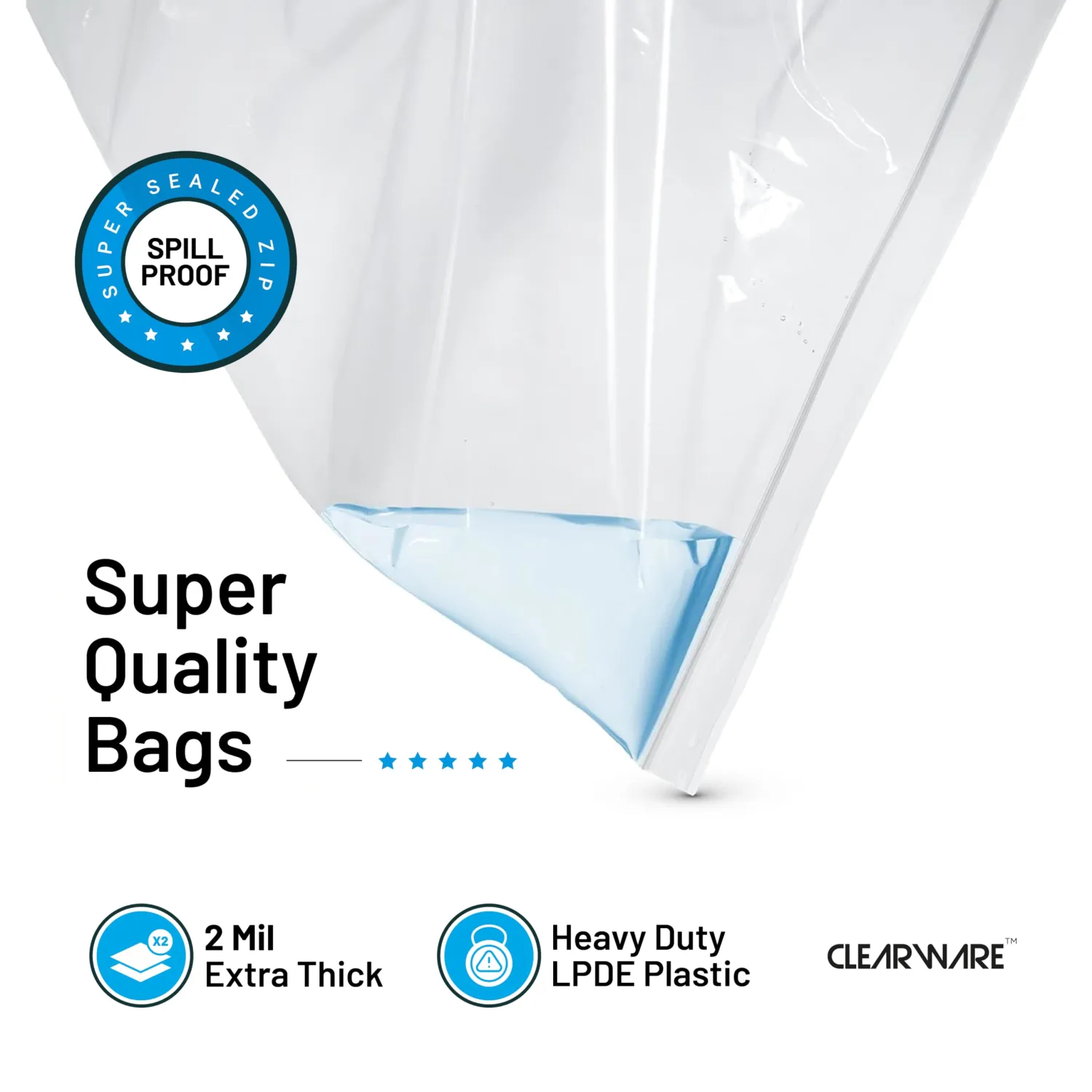 4 Count - Large Storage Bags With Zipper Top, 10 Gallon Size 24" x 24", Extra Large Plastic, For Clothes, Travel, Moving, BPA-Free, Heavy Duty 3-Mil Thick