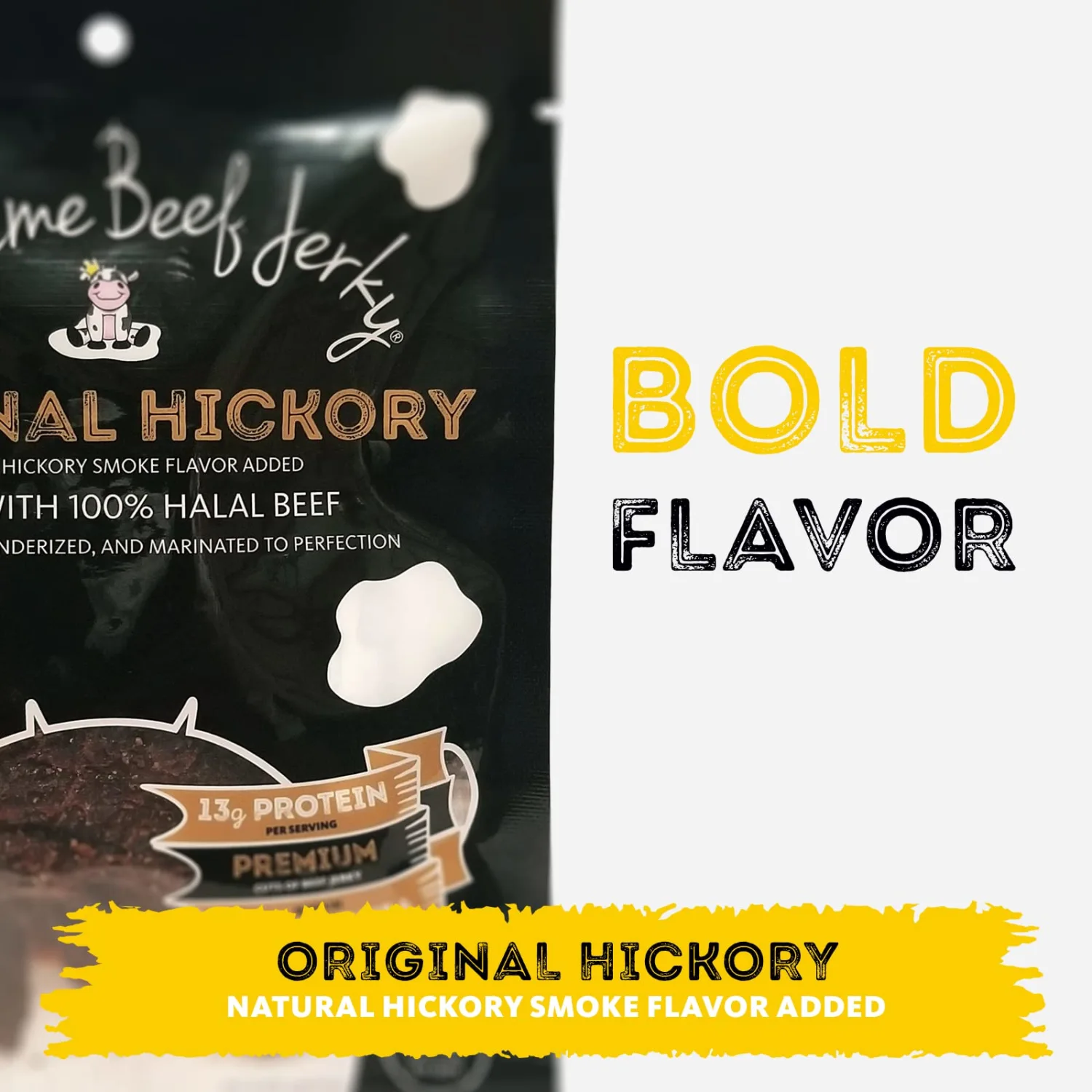 Supreme Beef Jerky, Halal Beef Jerky, Zabiha Halal Certified Beef, Zero Sugar, Handcrafted Gourmet Meat Snacks, 2.5 oz Original Hickory, 2.5 Ounce, Pack of 1