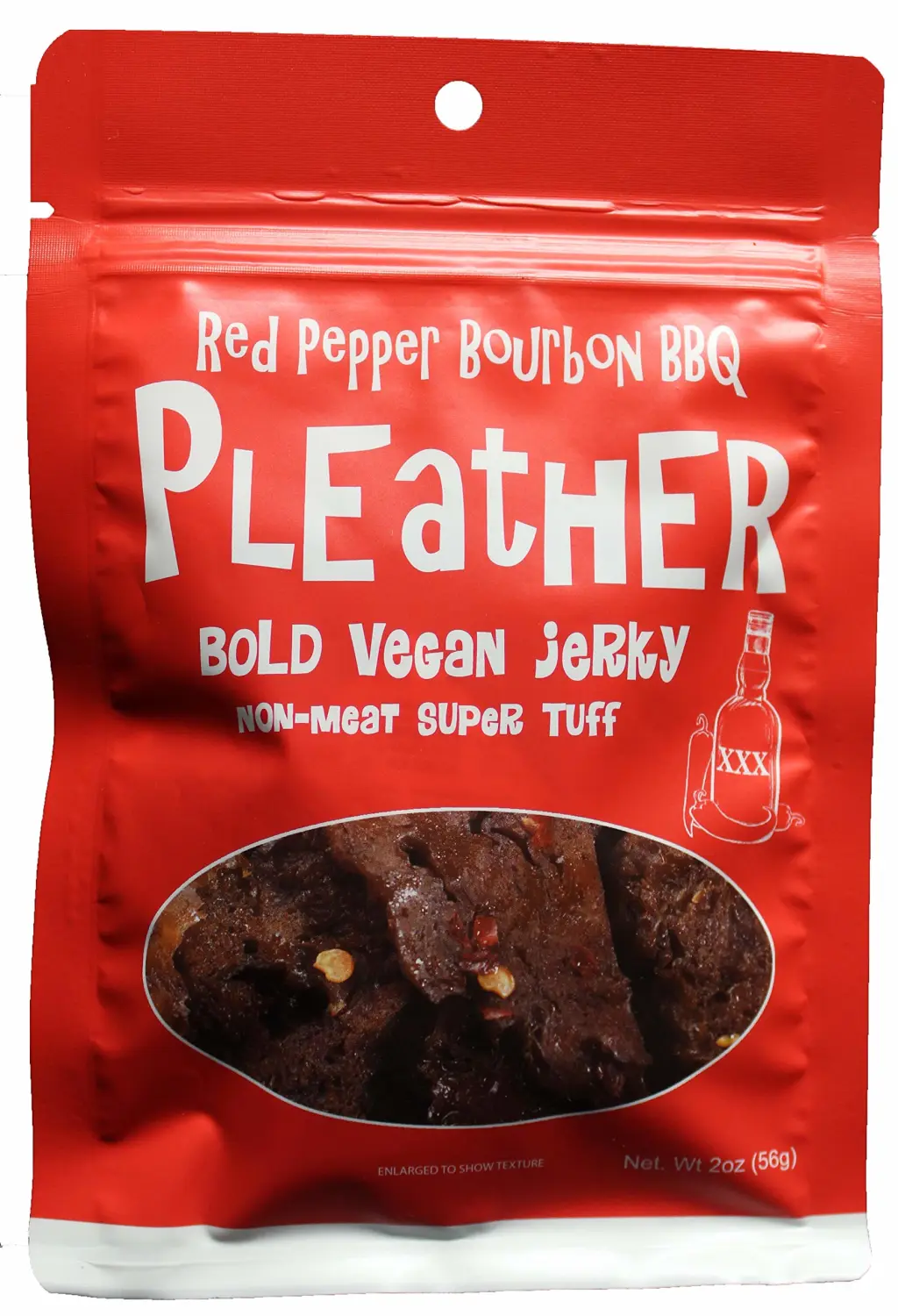 Red Pepper Bourbon BBQ Vegan Jerky - Bold BBQ Flavor - Made with Real Bourbon - Hand Made