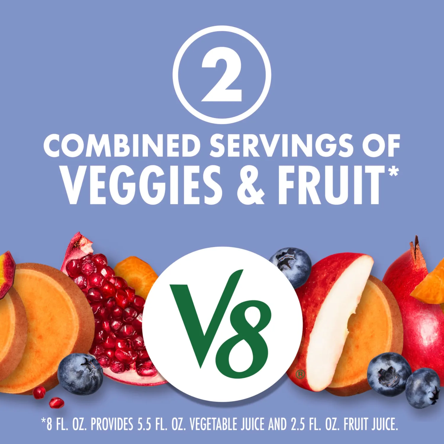 V8 Blissfully Berry 100% Fruit and Vegetable Juice, 8 fl oz Can (6 Pack)