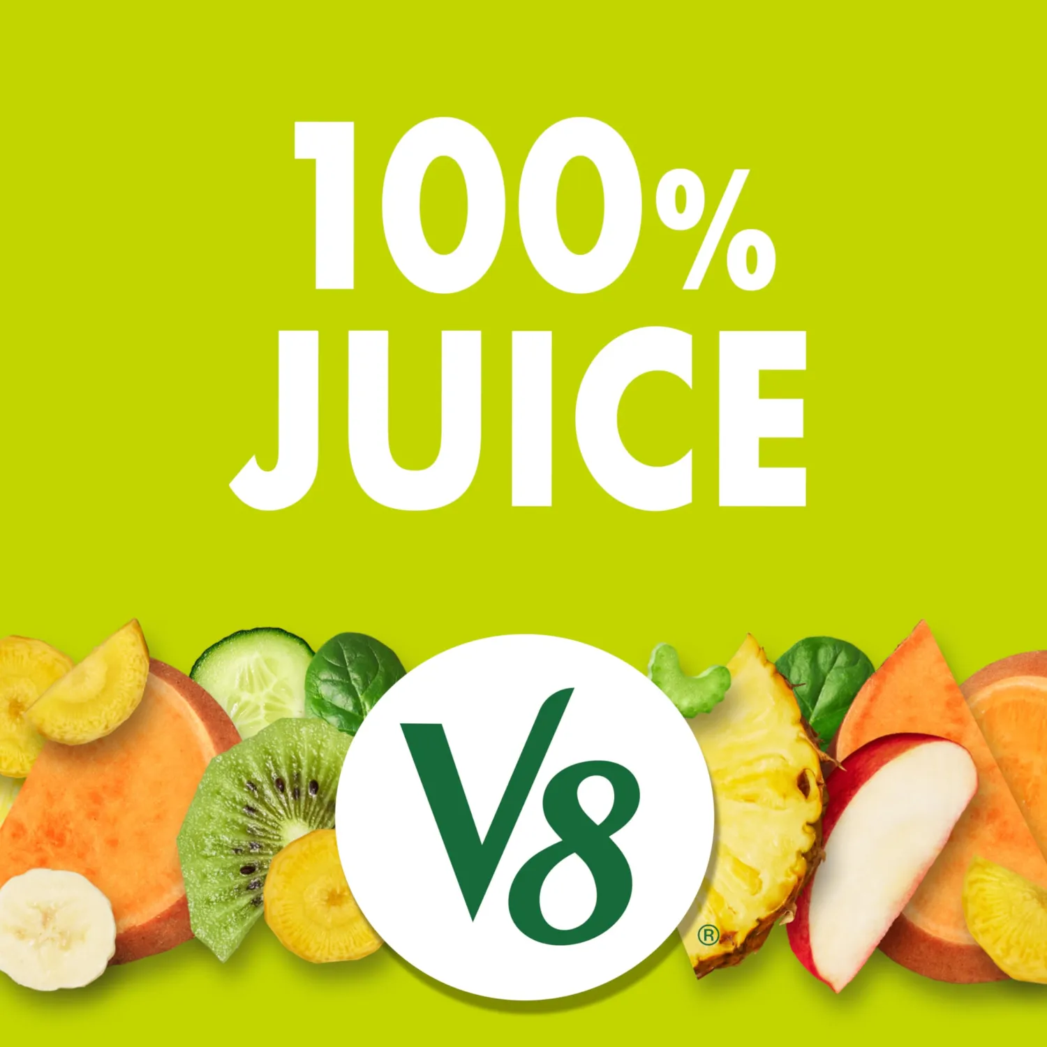 V8 Deliciously Green 100% Fruit and Vegetable Juice, 46 fl oz Bottle (6 Pack)