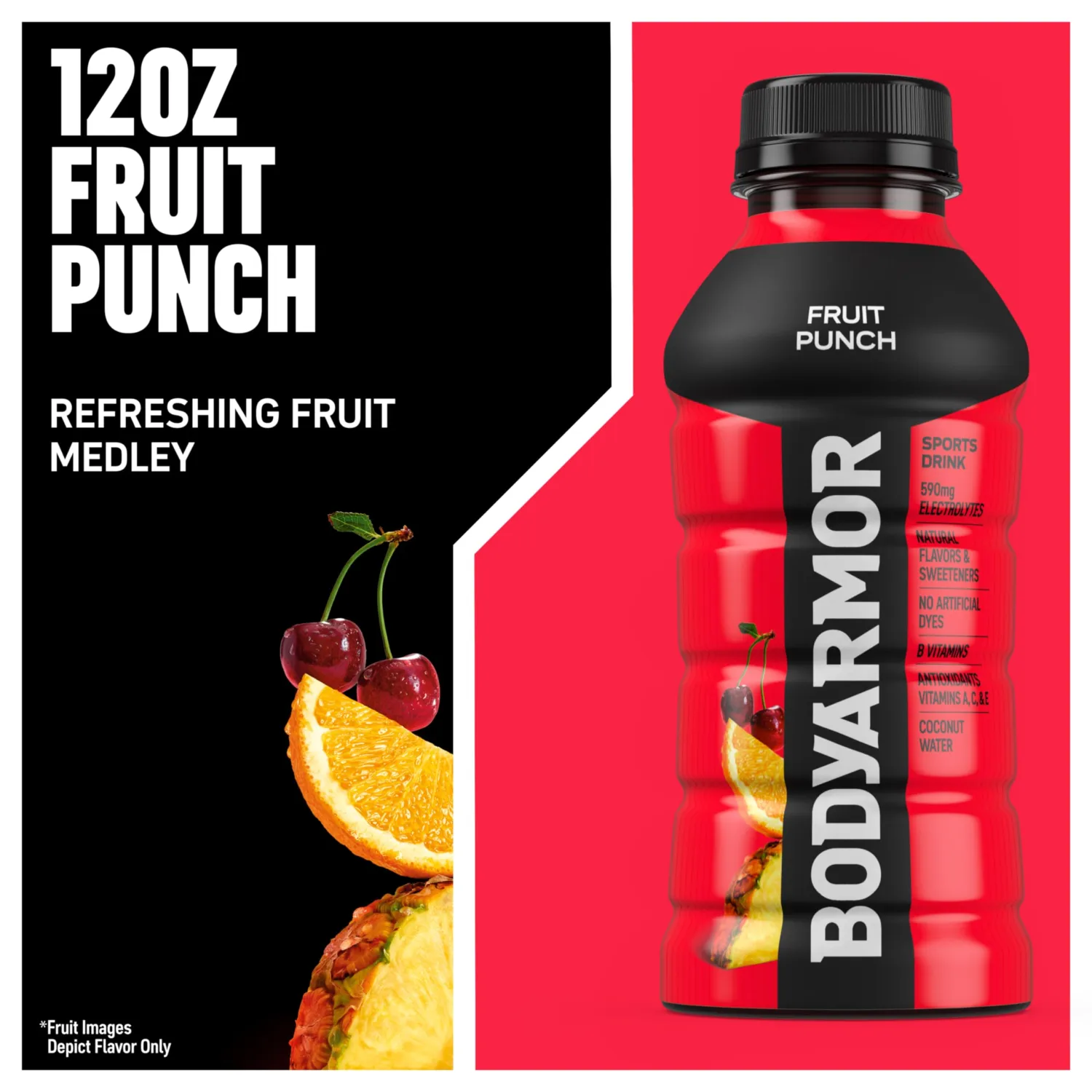 BODYARMOR Sports Drink Sports Beverage, Fruit Punch, 12 Fl Oz (Pack of 8)