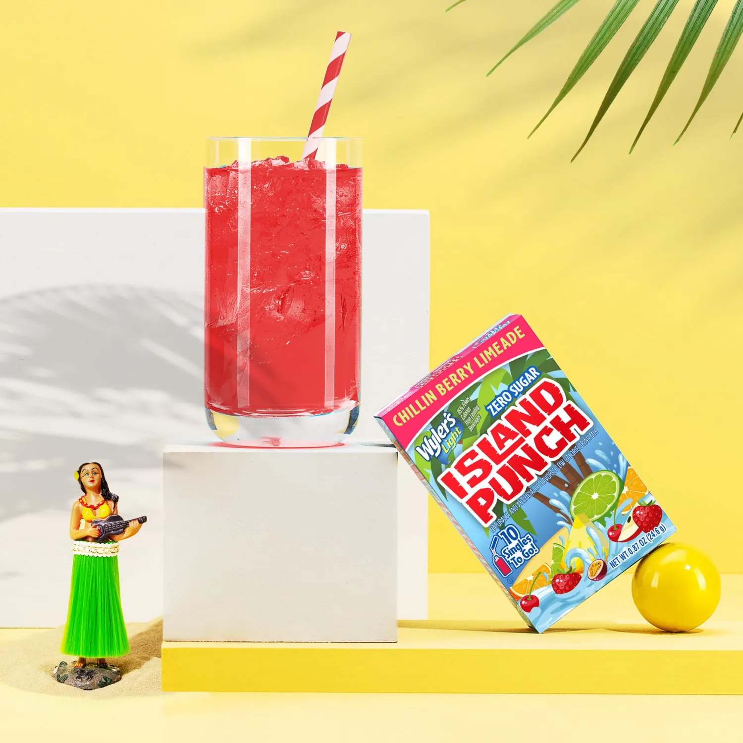 Wyler's Light Island Punch Singles To Go, Water Drink Mix, Chillin Berry Limeade, 10 Count, Pack Of 12 (120 Single Servings)