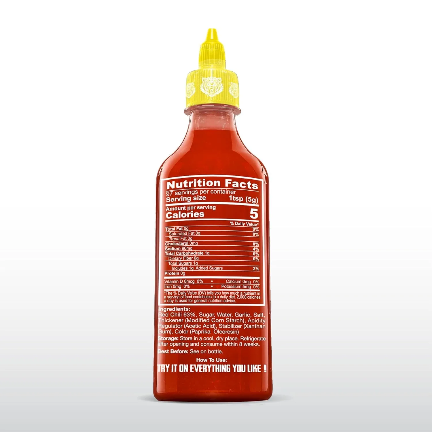 Crying Thaiger 17oz Sriracha Chili Sauce - Classic Thai Hot Sauce, Vegan, Gluten-Free, Non-GMO – Made in Thailand (Pack of 1)