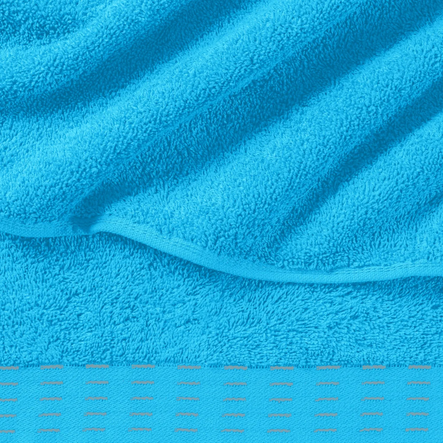 Ultra Soft 6 Pack Cotton Towel Set, Contains 2 Bath Towels 28x55 inch, 2 Hand Towels 16x24 inch & 2 Wash Coths 12x12 inch, Ideal Everyday use, Compact & Lightweight - Turquoise Blue