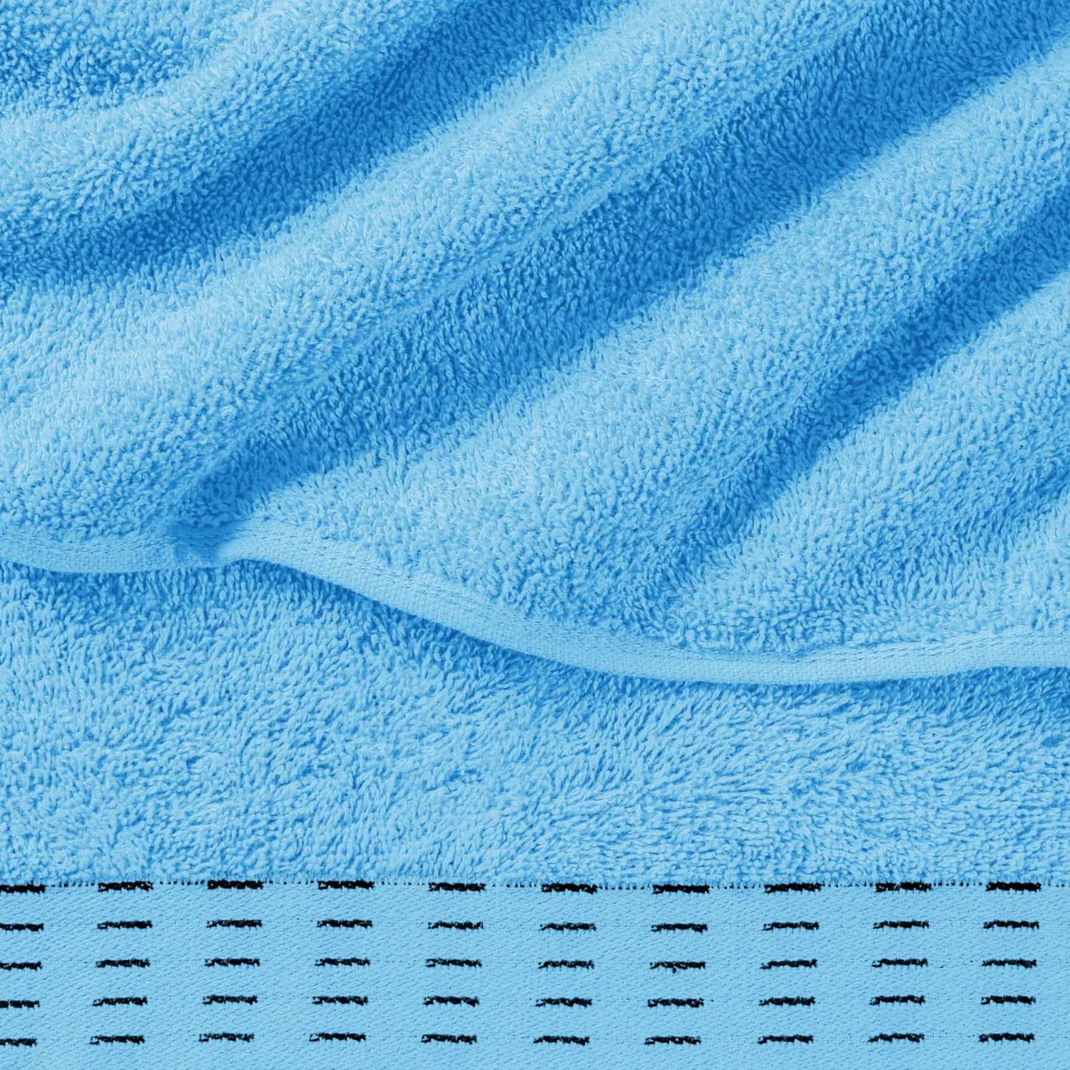 Ultra Soft 6 Pack Cotton Towel Set, Contains 2 Bath Towels 28x55 inch, 2 Hand Towels 16x24 inch & 2 Wash Coths 12x12 inch, Ideal Everyday use, Compact & Lightweight - Sky Blue