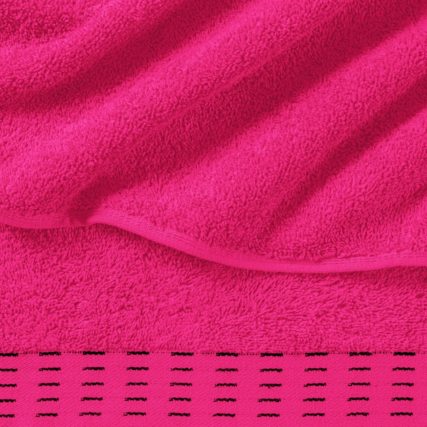 Ultra Soft 6 Pack Cotton Towel Set, Contains 2 Bath Towels 28x55 inch, 2 Hand Towels 16x24 inch & 2 Wash Coths 12x12 inch, Ideal Everyday use, Compact & Lightweight - Hot Pink