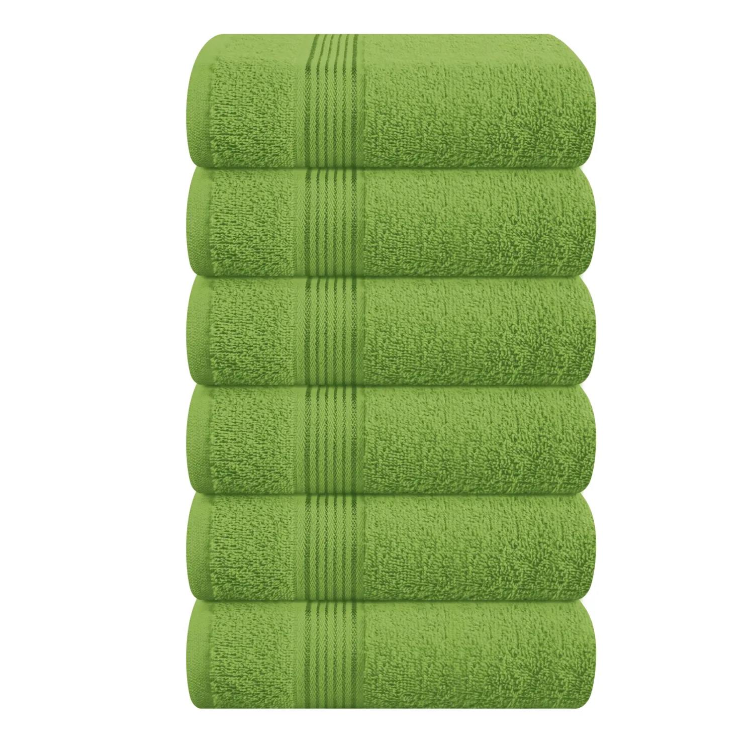 Belizzi Home Ultra Soft Cotton 6 -Piece Hand Towel Set 16x24, Ideal for use in Bathroom, Kitchen, Gym, Spa - Compact, Eco-Friendly, Lightweight - Multi Purpose Hand Towels - Kiwi Green