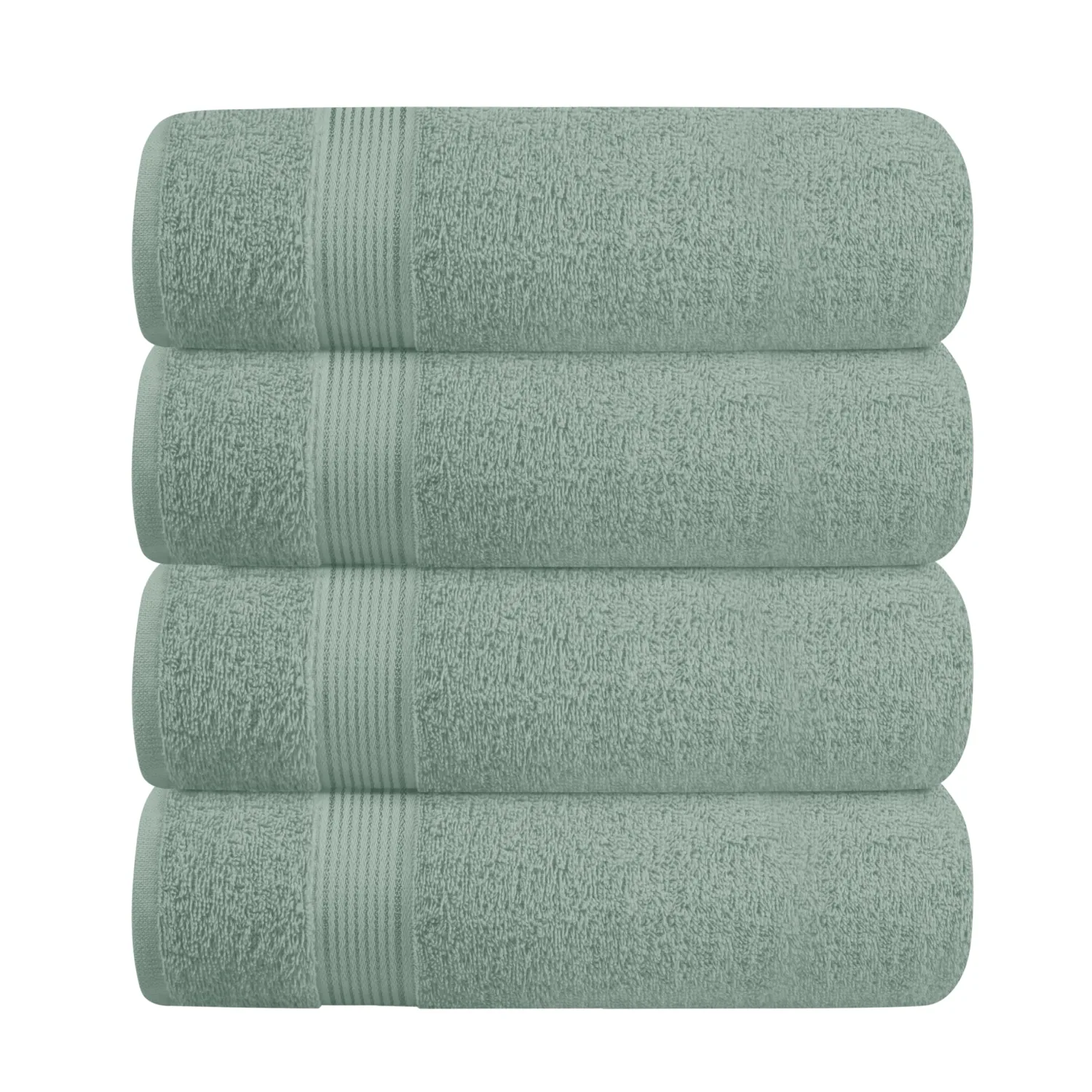 BELZZI Home Ultra Soft 4 Pack Oversized Bath Towel Set 27x54, Cotton Compact Bath Towels, Highly Absorbant Eco-Friendly Quickdry & Lightweight Towel, Ideal for Gym Travel Camp Pool - Jade
