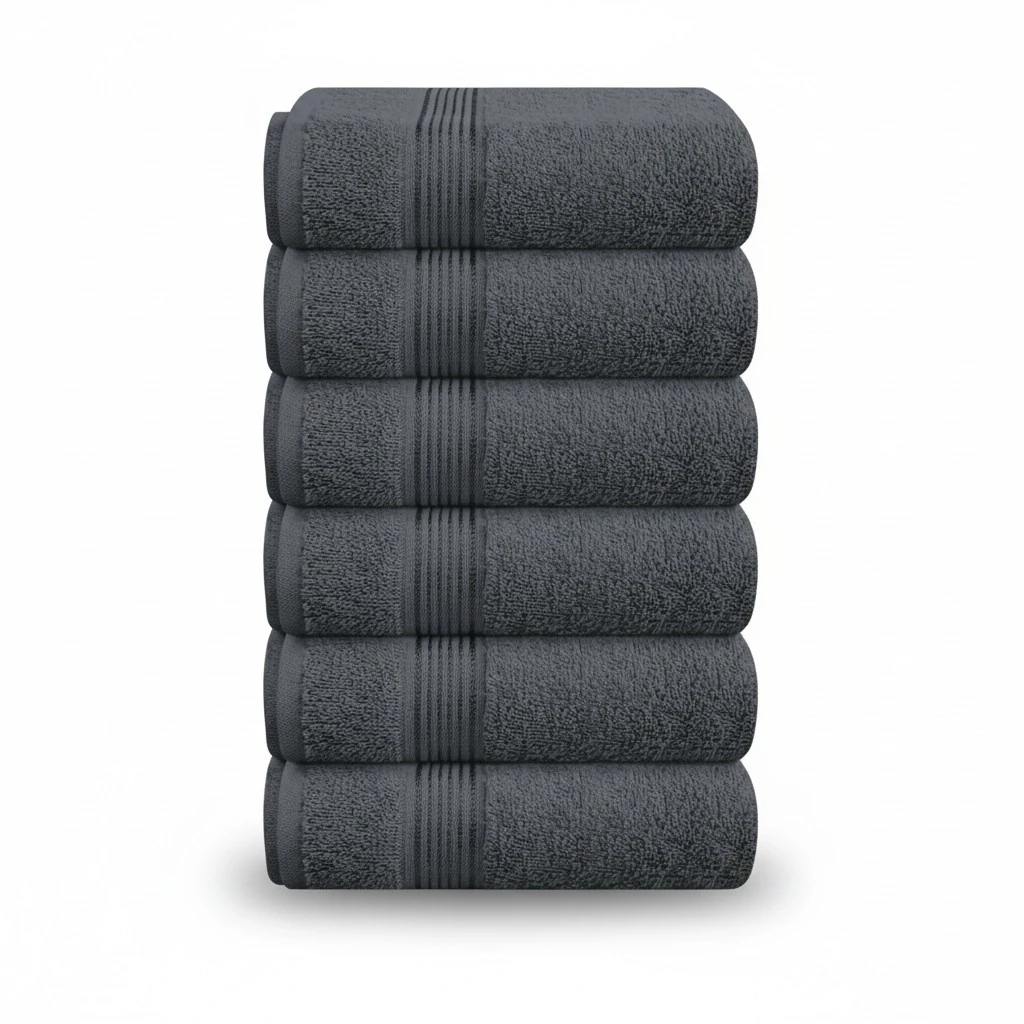 Belizzi Home Ultra Soft Cotton 6 -Piece Hand Towel Set 16x24, Ideal for use in Bathroom, Kitchen, Gym, Spa - Compact, Eco-Friendly, Lightweight - Multi Purpose Hand Towels - Charcoal Grey
