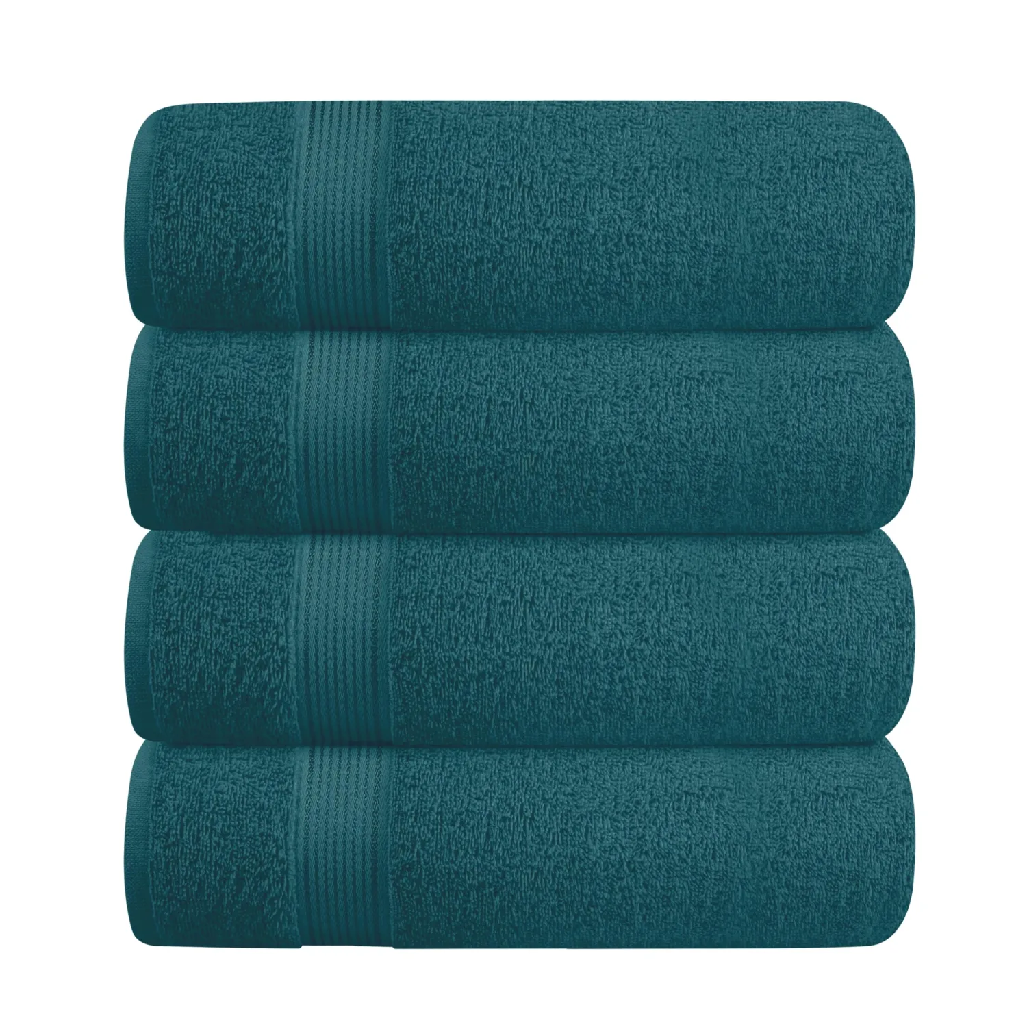 BELZZI Home Ultra Soft 4 Pack Oversized Bath Towel Set 27x54, Cotton Compact Bath Towels, Highly Absorbant Eco-Friendly Quickdry & Lightweight Towel, Ideal for Gym Travel Camp Pool - Teal