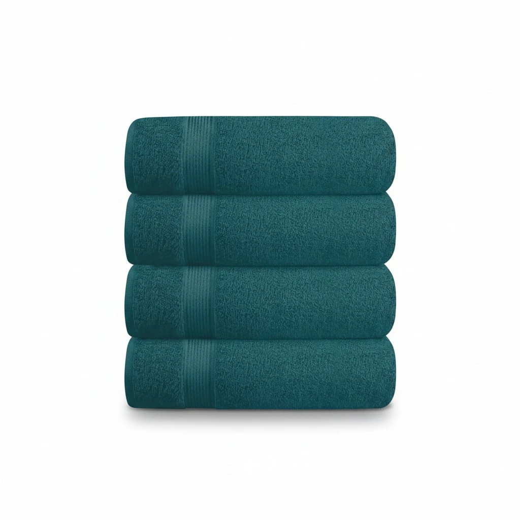 BELZZI Home Ultra Soft 4 Pack Oversized Bath Towel Set 27x54, Cotton Compact Bath Towels, Highly Absorbant Eco-Friendly Quickdry & Lightweight Towel, Ideal for Gym Travel Camp Pool - Teal