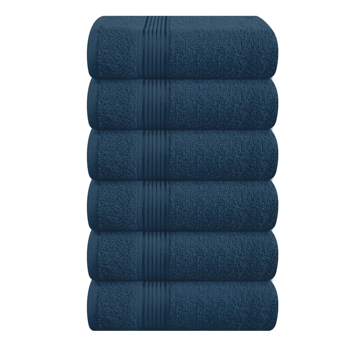 Belizzi Home Ultra Soft Cotton 6 -Piece Hand Towel Set 16x24, Ideal for use in Bathroom, Kitchen, Gym, Spa - Compact, Eco-Friendly, Lightweight - Multi Purpose Hand Towels - Mineral Blue