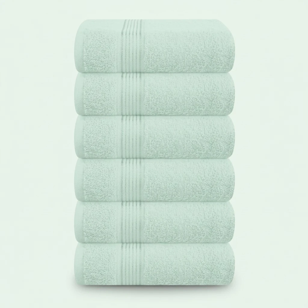 Belizzi Home Ultra Soft Cotton 6 -Piece Hand Towel Set 16x24, Ideal for use in Bathroom, Kitchen, Gym, Spa - Compact, Eco-Friendly, Lightweight - Multi Purpose Hand Towels - Sea Green