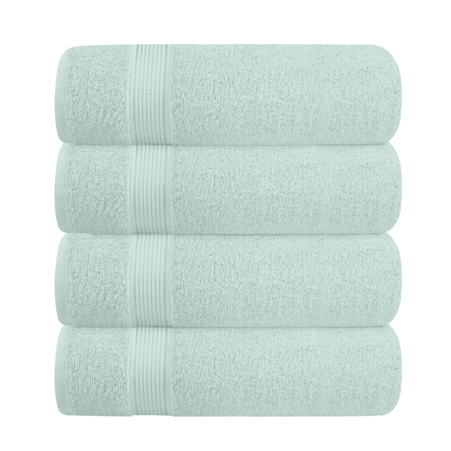 BELZZI Home Ultra Soft 4 Pack Oversized Bath Towel Set 27x54, Cotton Compact Bath Towels, Highly Absorbant Eco-Friendly Quickdry & Lightweight Towel, Ideal for Gym Travel Camp Pool - Sea Green