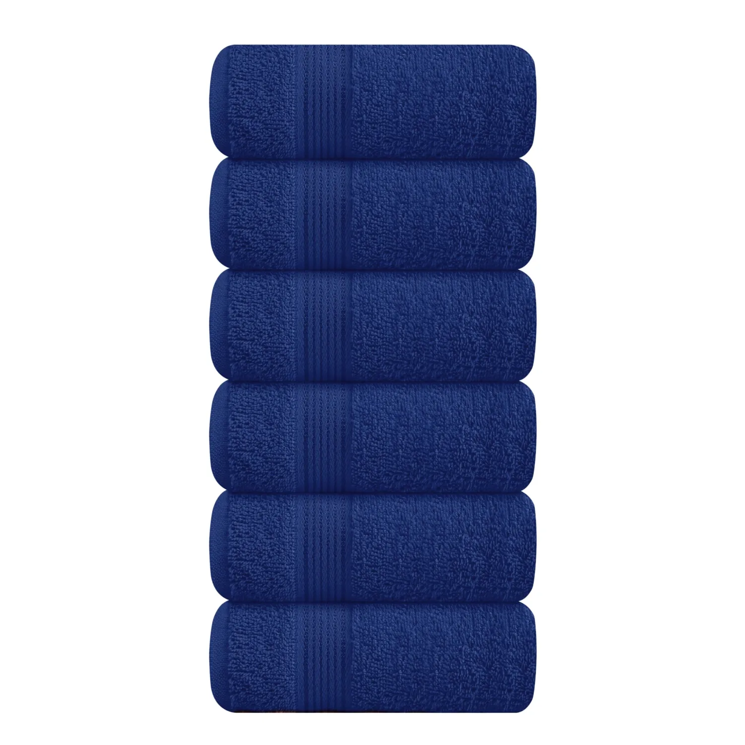 Belizzi Home Ultra Soft Cotton 6 -Piece Hand Towel Set 16x24, Ideal for use in Bathroom, Kitchen, Gym, Spa - Compact, Eco-Friendly, Lightweight - Multi Purpose Hand Towels - Navy Blue