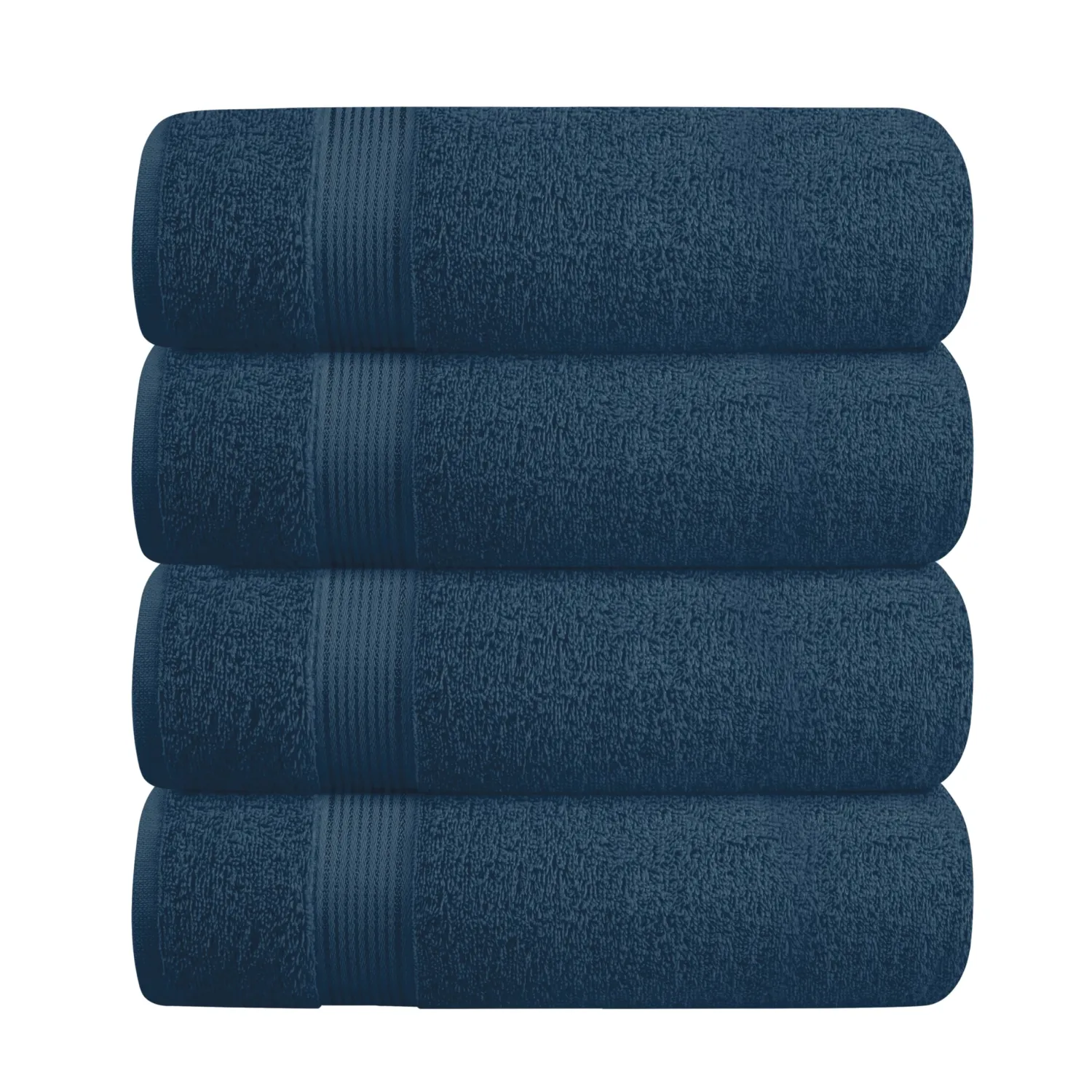BELZZI Home Ultra Soft 4 Pack Oversized Bath Towel Set 27x54, Cotton Compact Bath Towels, Highly Absorbant Eco-Friendly Quickdry & Lightweight Towel, Ideal for Gym Travel Camp Pool - Mineral Blue