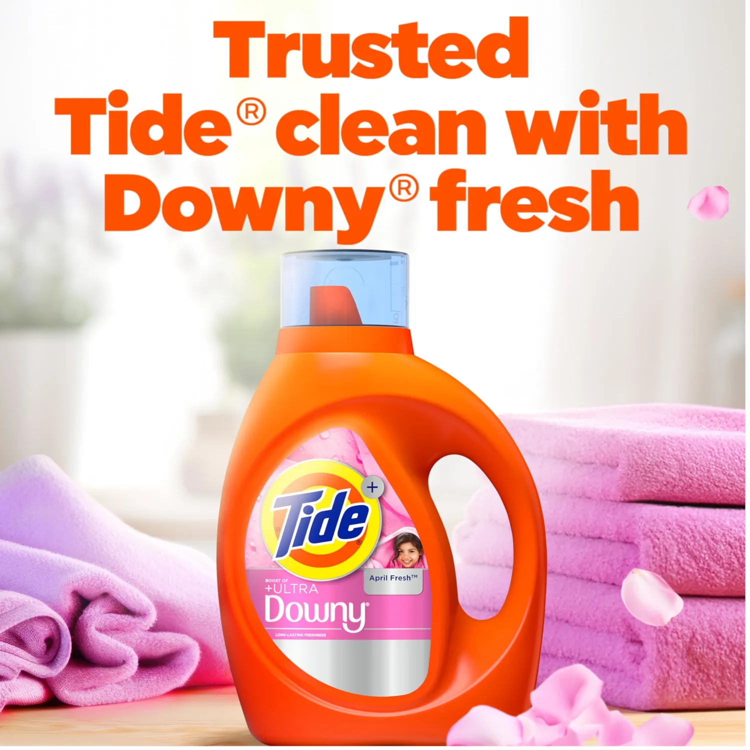 Tide Plus Boost of Ultra Downy Liquid Laundry Detergent, April Fresh Scent, 92 fl oz, 65 Loads, Laundry Detergent Liquid with Long-Lasting Freshness