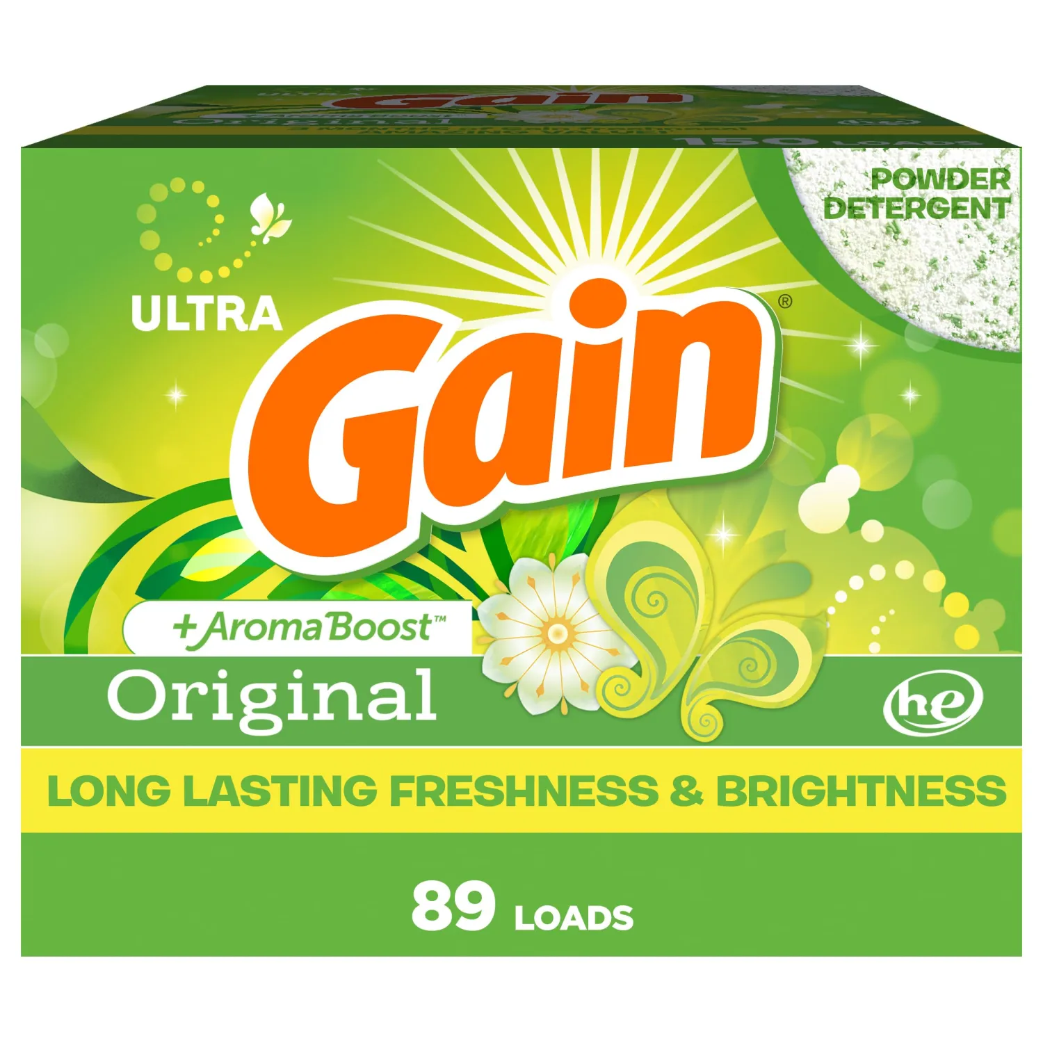 Gain Powder Laundry Detergent, Original Scent, 89 Loads, 82 OZ