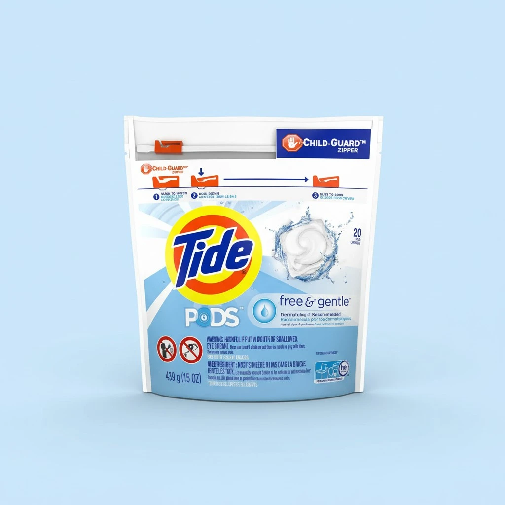 Tide PODS Free & Gentle Laundry Detergent Soap Pacs, 20 Count, Tide PODS Laundry Detergent