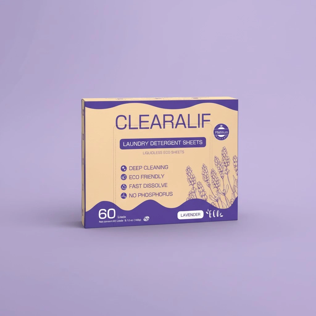 CROS 60 Loads Laundry Detergent Sheets Fresh Lavender Scent, for Travel, Home, Apartment,Dorm, Laundry Detergent Strips Eco Friendly, Hypoallergenic, Liquidless Washing Supplies