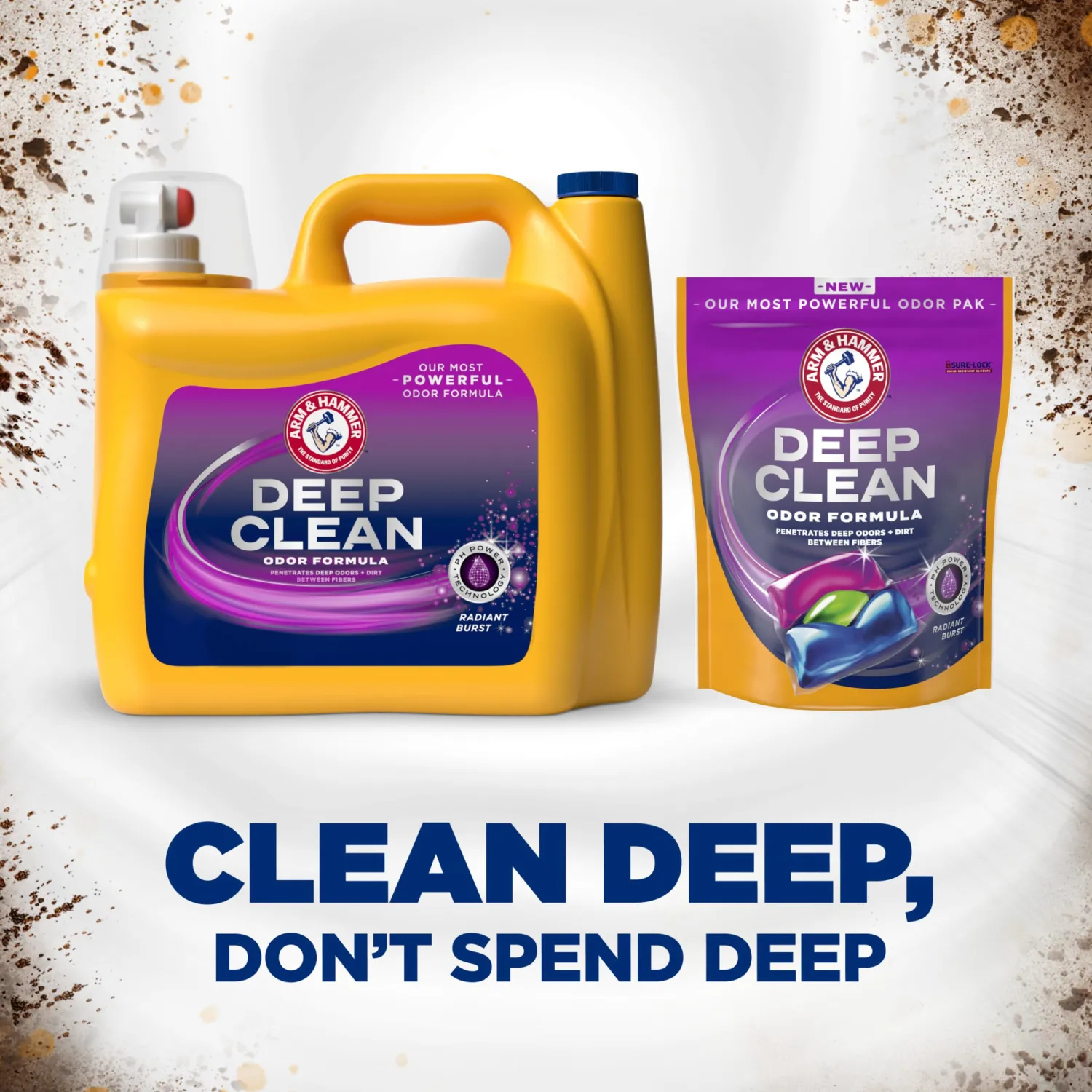 A&H Liquid Laundry Detergent, Deep Clean Odor, Radiant Bust 150 Fl oz, 100 loads