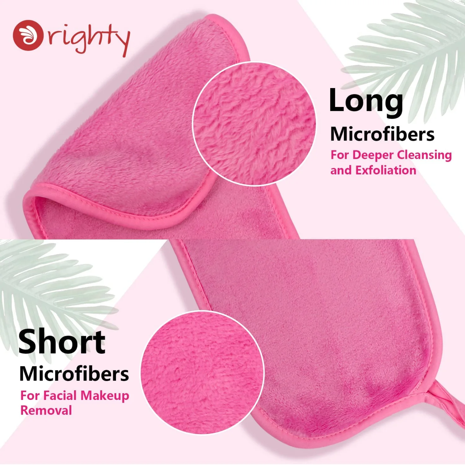 Orighty Makeup Remover Cloths Pack of 4, Reusable Microfiber Facial Cleansing Cloths, Remove Instantly Dirt, Makeup&Waterproof Mascara with Just Water, 15.5 x 7.5 in, Blue/Purple/Black/Pink
