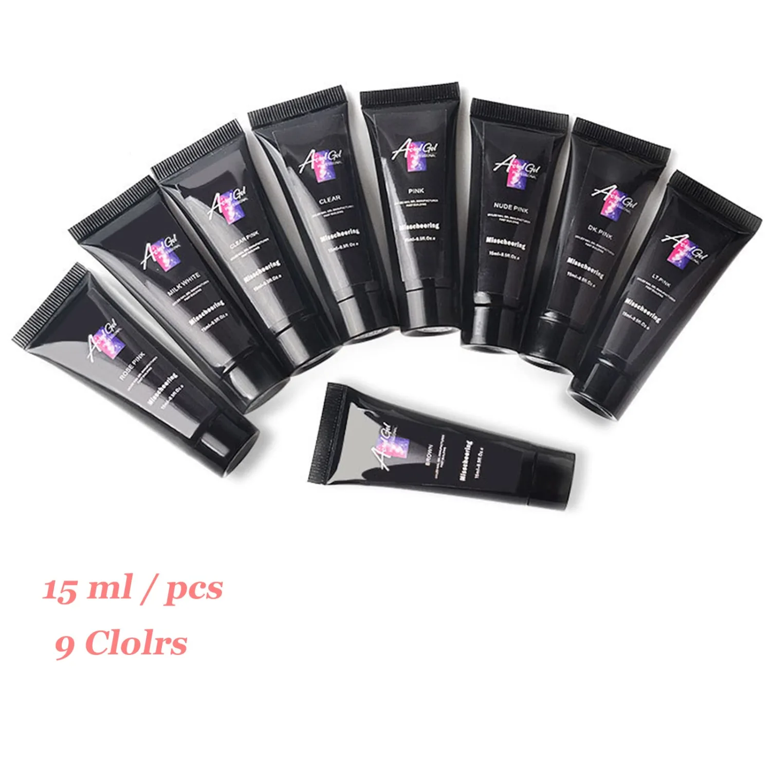 Nail Glue Gel for Acrylic Nails, 30ML Long Lasting Super Strong Bonding Gel Glue for False Nail & Press on Nails, Solid Gel Polish Nail Art Manicure Nail Repair Treatment, #9 LT. Pink