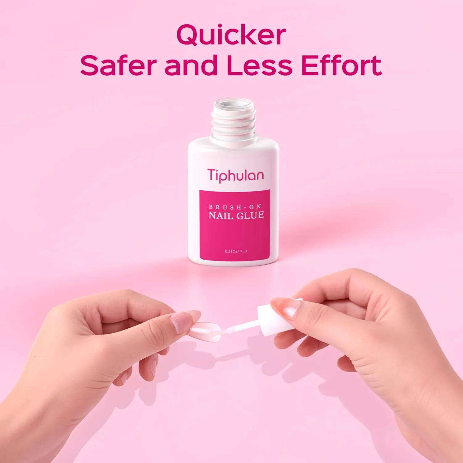 14ml Brush On Nail Glue for Press On, Acrylic Nails - Super Strong, Durable & Long-Lasting, Mess Free, Travel Friendly, 0.46 oz(2PCS)
