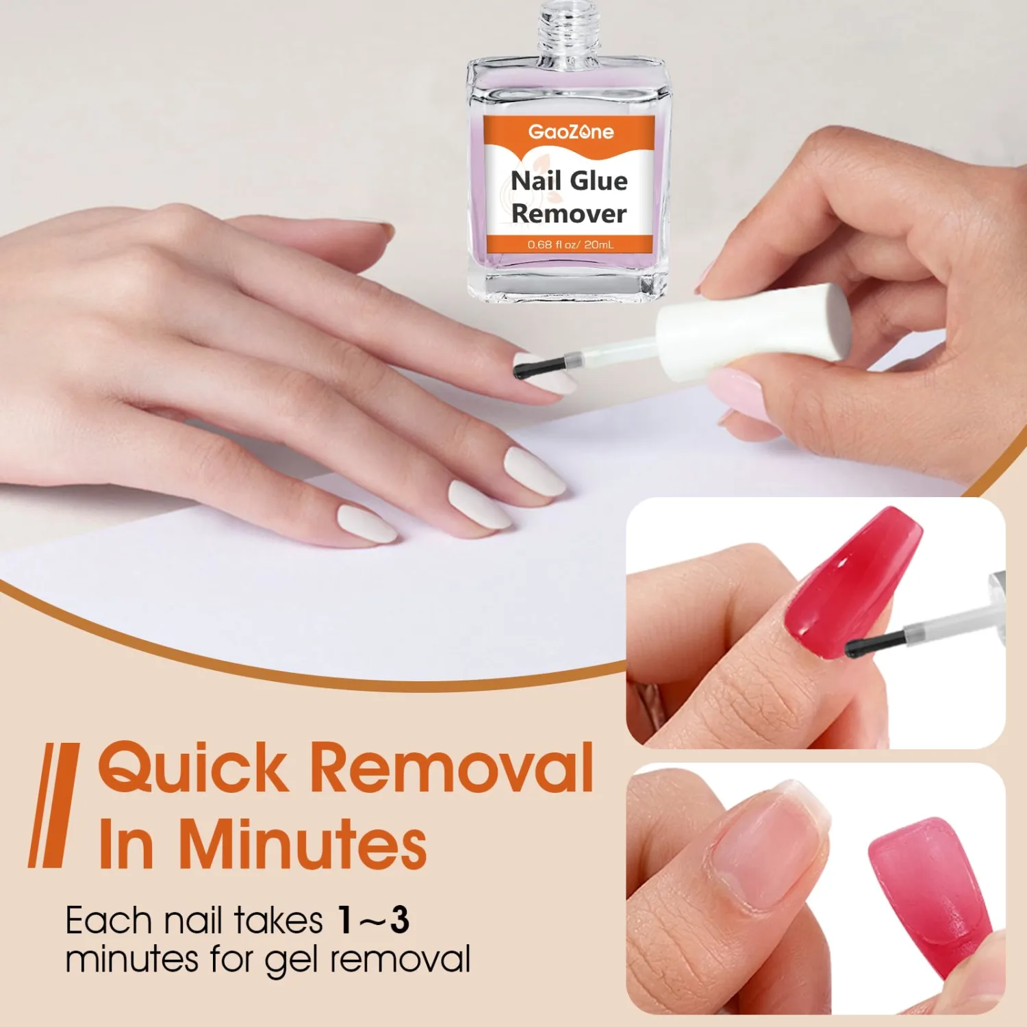 Nail Glue Remover for Press on Nails - 1.35 fl oz/ 40 ml Easy Removal Debonder for Glue on Nail Tips