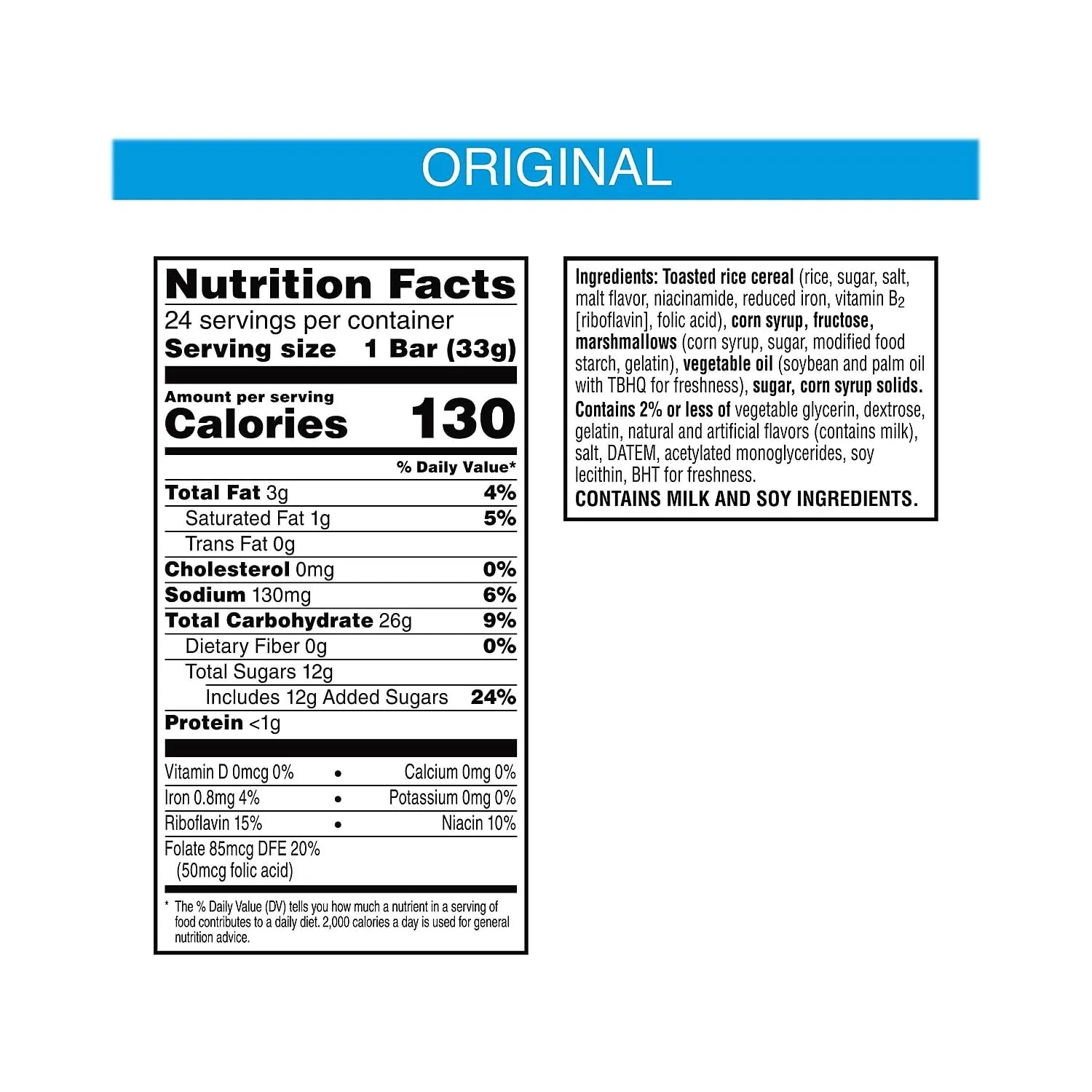 Rice Krispies Treats Homestyle Marshmallow Snack Bars, Kids Snacks, Lunch Snacks, Original, 27.9oz Box (24 Bars)