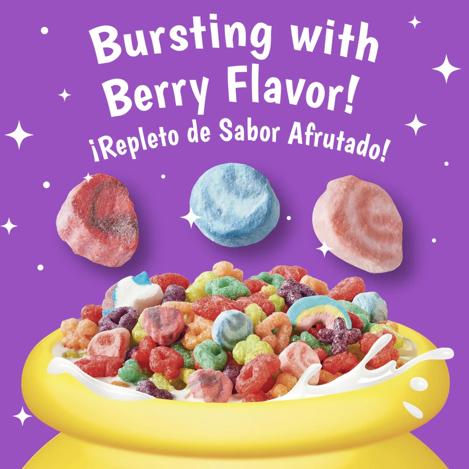 Lucky Charms Berry Swirl Breakfast Cereal with Marshmallows, Kids Breakfast Cereal, Made with Whole Grain, 10.9 oz