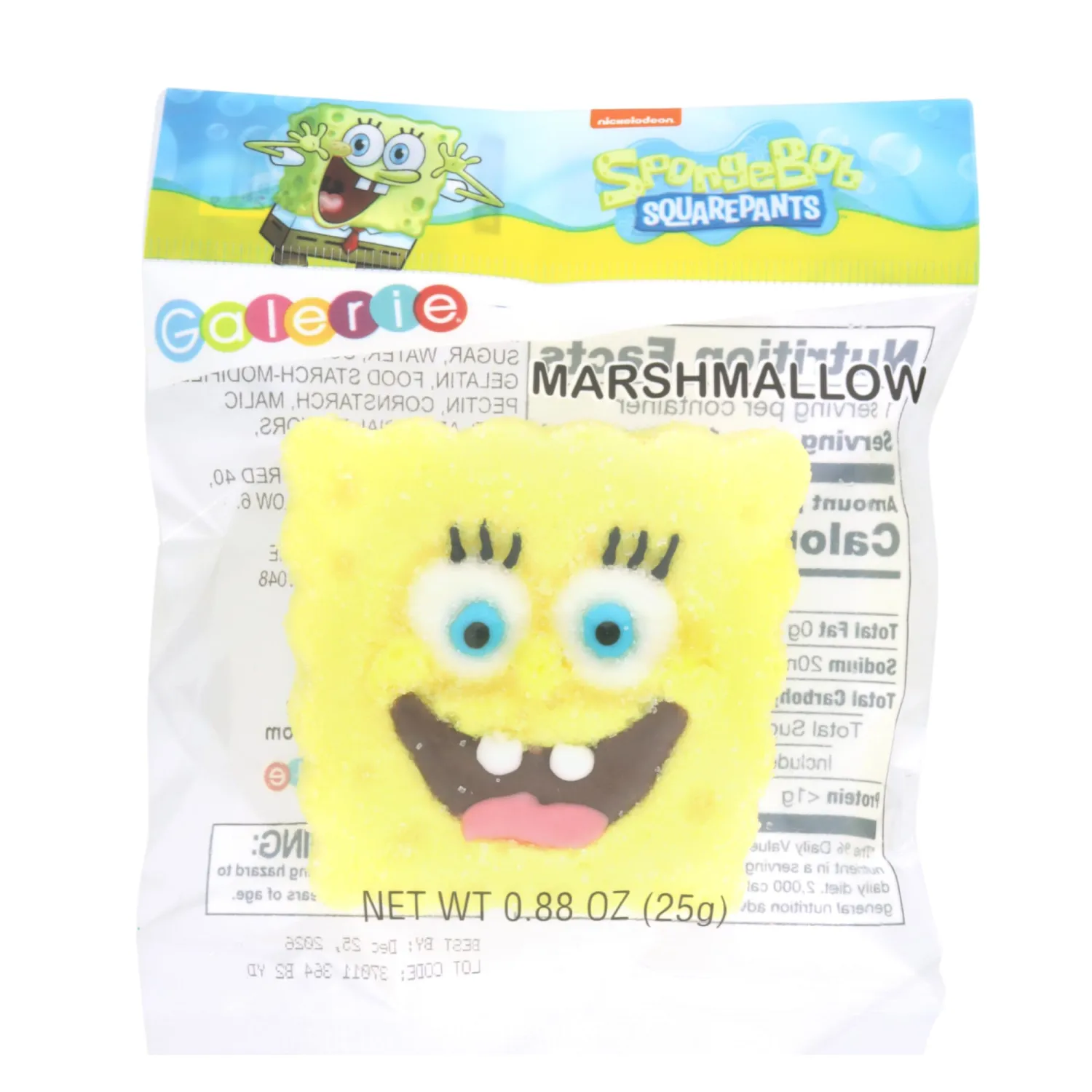 SpongeBob SquarePants Candy, Giant Sugar Coated Marshmallows, Individually Wrapped Easter Basket Stuffers, 4 Count Box