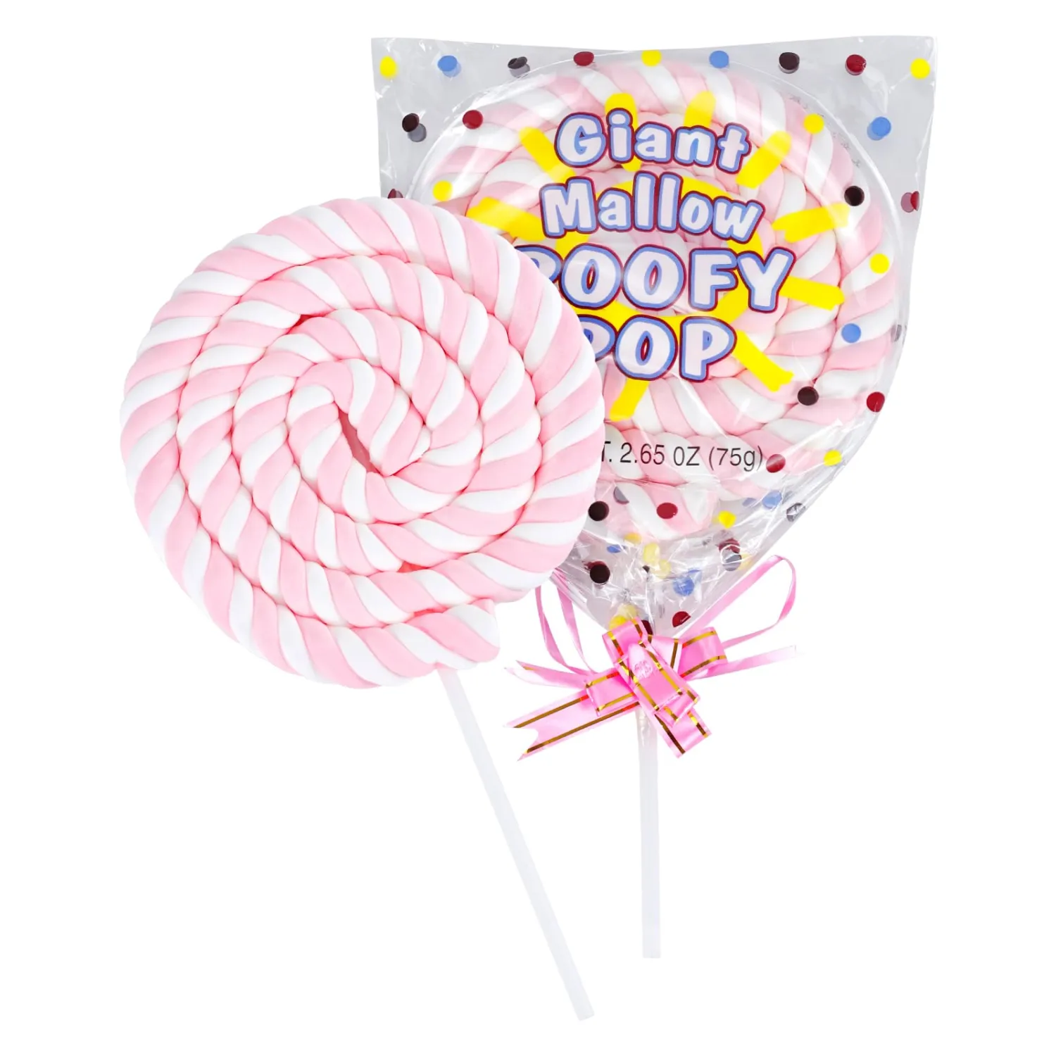 SWOOT 2pcs Large Marshmallow, Rolled Flower Style, Pink and white marshmallow rolls,Ideal Giant Marshmallow for Christmas