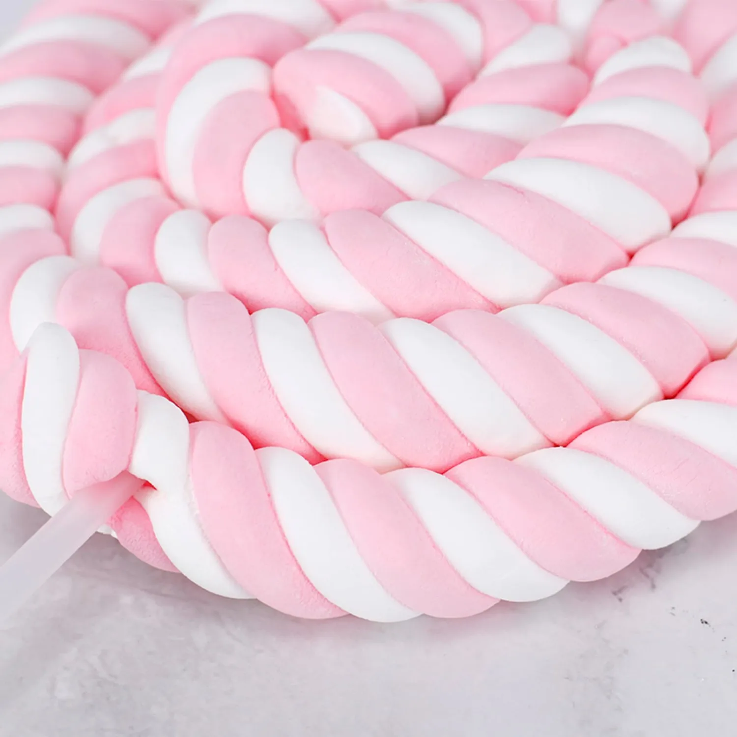 SWOOT 2pcs Large Marshmallow, Rolled Flower Style, Pink and white marshmallow rolls,Ideal Giant Marshmallow for Christmas