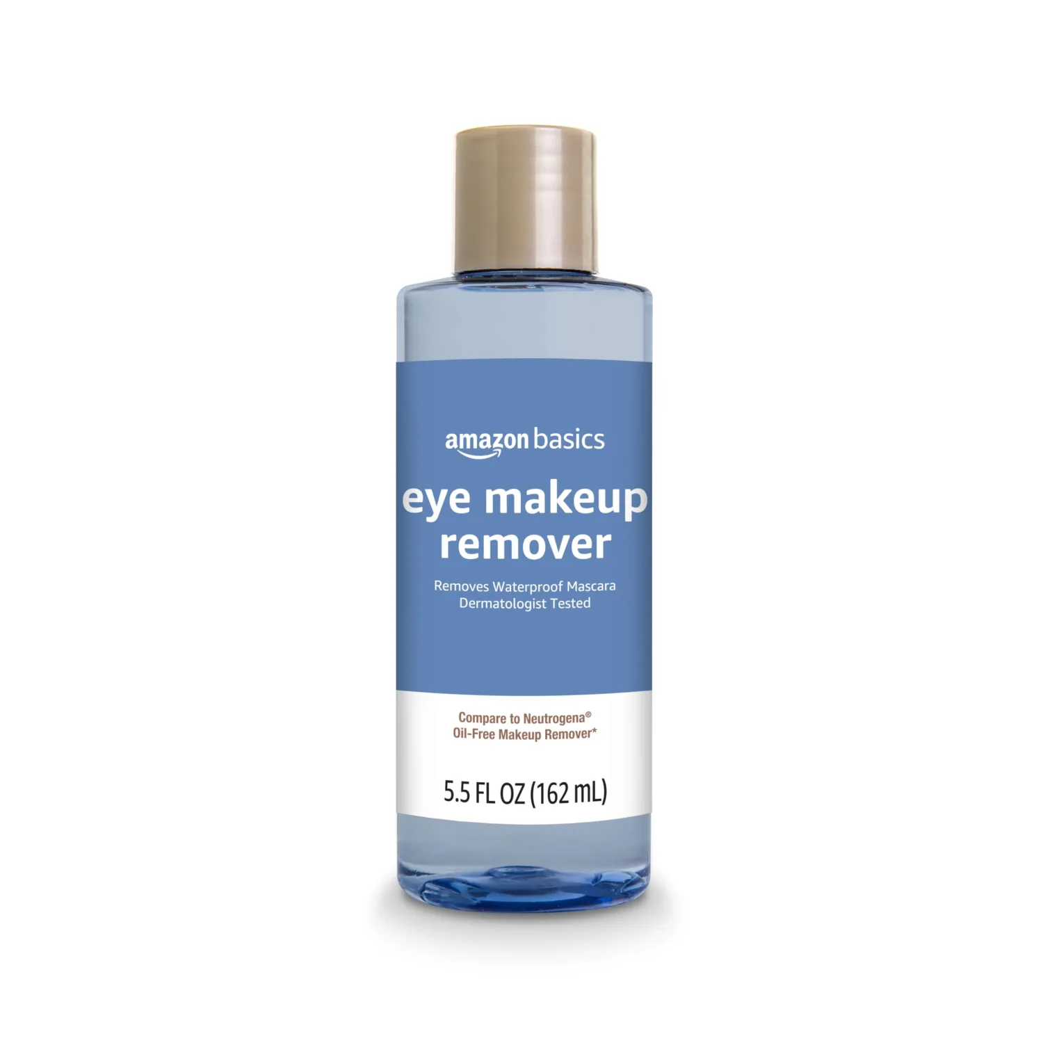 Amazon Brand - Solimo Eye Makeup Remover, Removes Waterproof Mascara, Dermatologist Tested, 5.5 Fluid Ounce