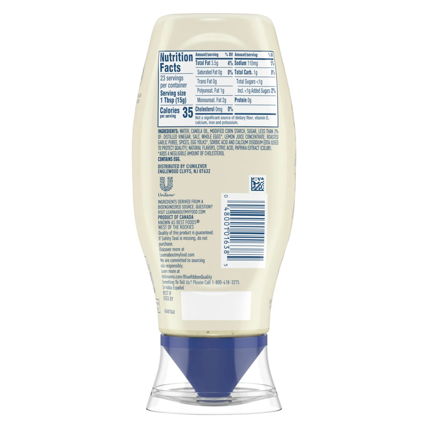 Hellmann's Mayonnaise Dressing Italian Herb & Garlic for a Deliciously Creamy Condiment, with Real Ingredients & No Artificial Flavors, 11.5 oz