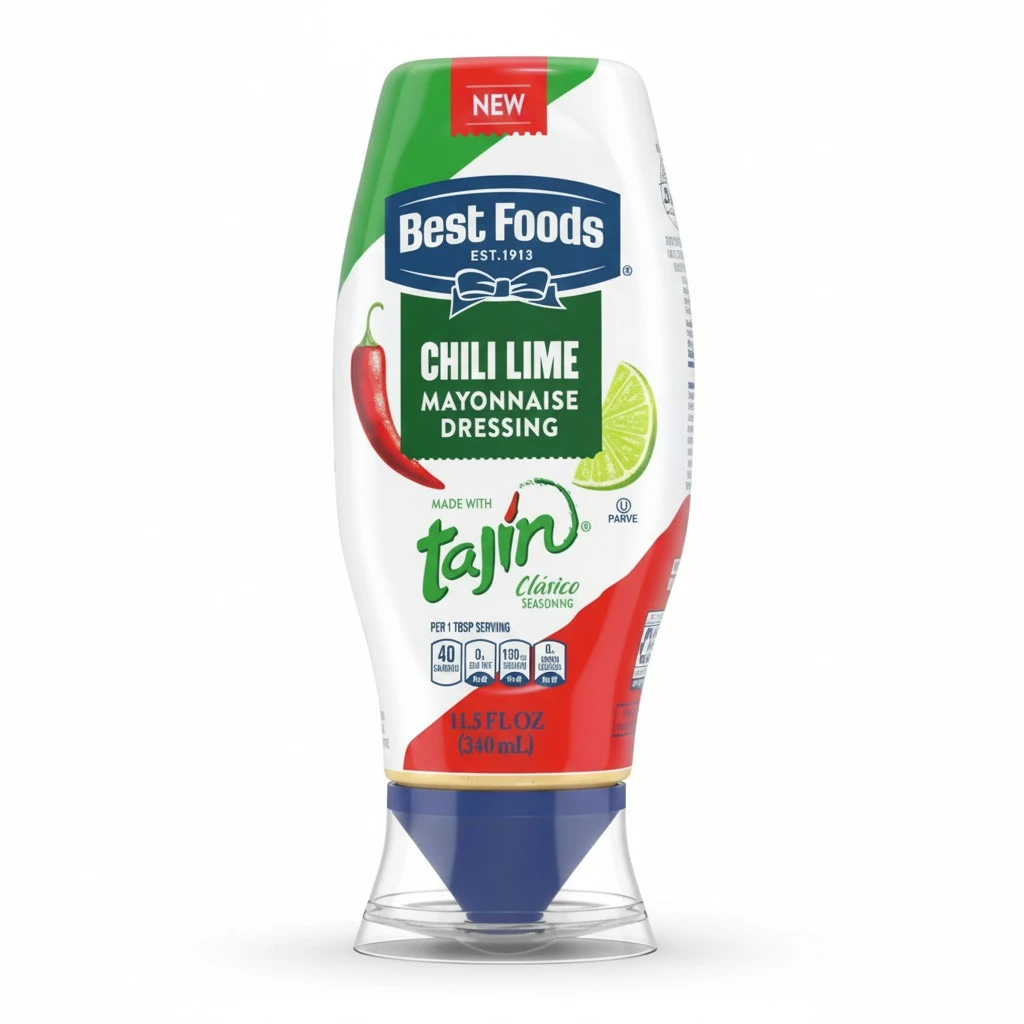 Best Foods Mayonnaise Dressing Chili Lime for Grilled Corn, Tacos, Grain Bowls & More, with Tajín Clásico Seasoning, Real Ingredients & No Artificial Flavors, 11.5 oz
