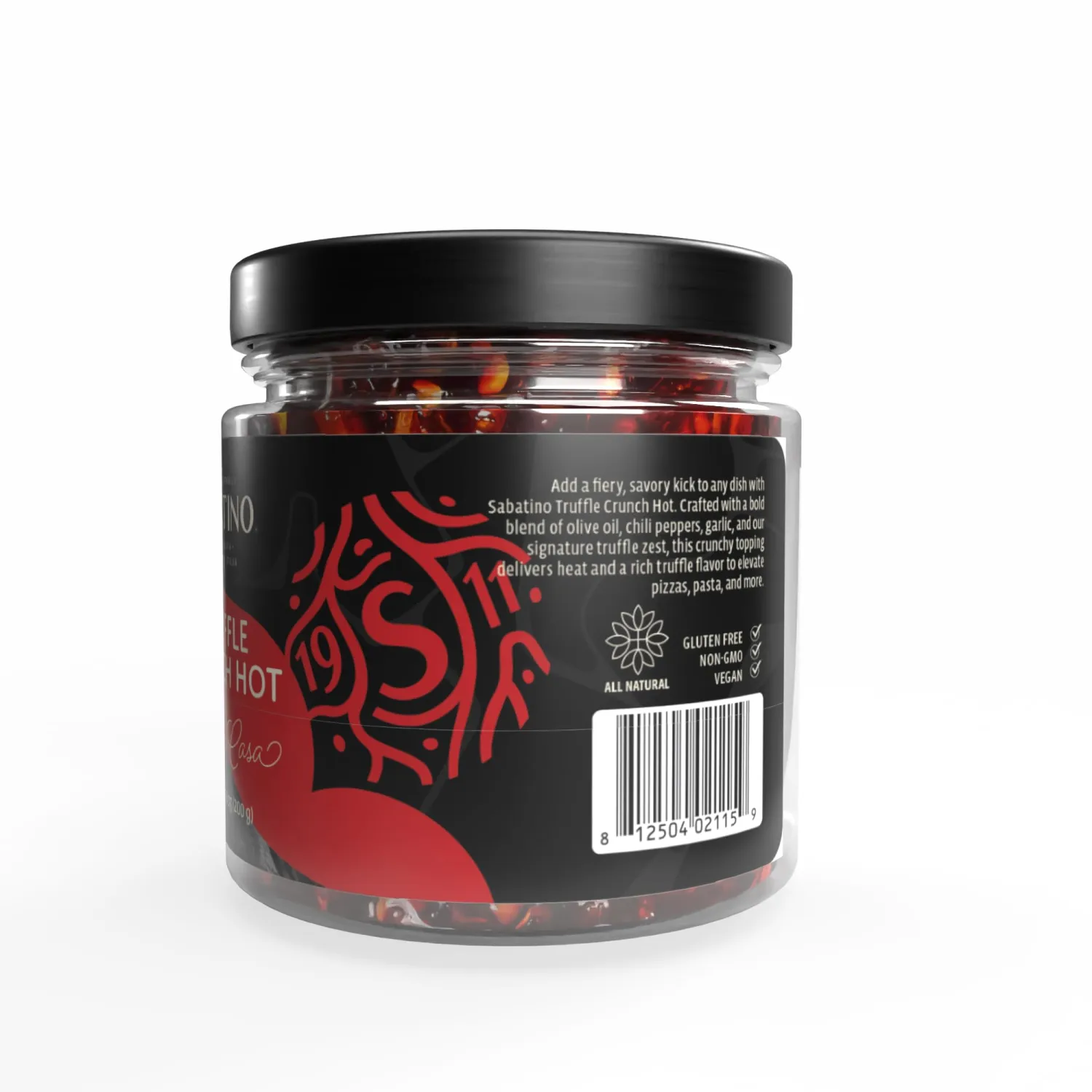 NEW Sabatino Truffle Crunch Hot, Premium Chili Crisp with Truffle, Made with Olive Oil, Crunchy Onion, Garlic and Real Truffle, No Seed Oils, All Natural 7oz
