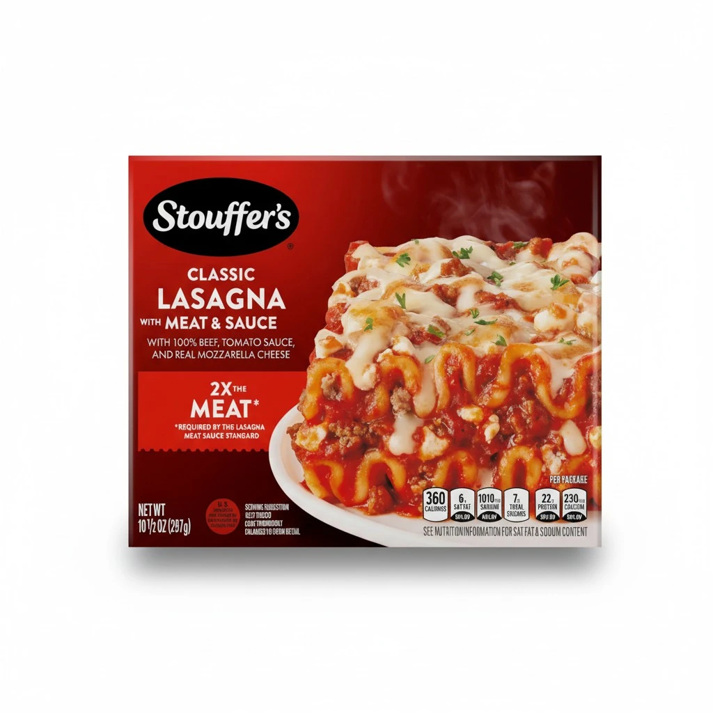 Stouffer’s Classic Lasagna with Meat and Sauce, Single Serve, Microwave or Oven Ready Lasagna, Frozen Entrees for One, Easy Frozen Dinners