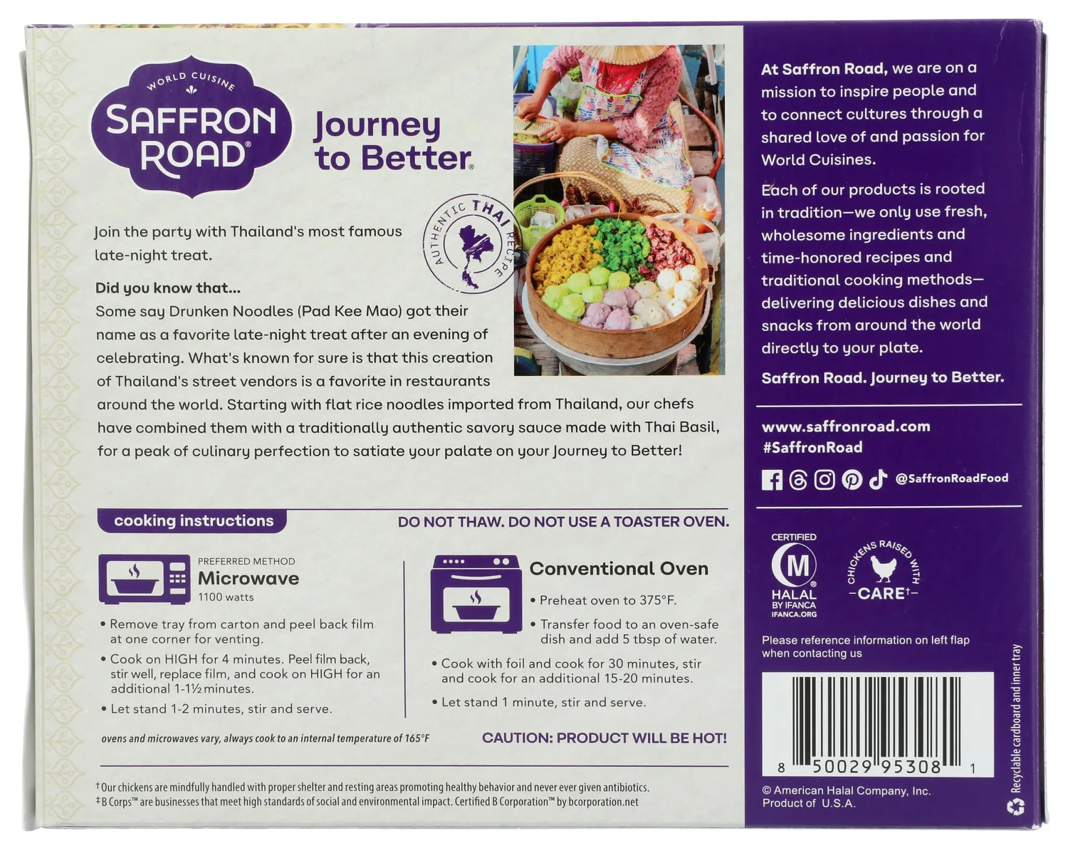 SAFFRON ROAD Drunken Noodles with Chicken, 10 OZ