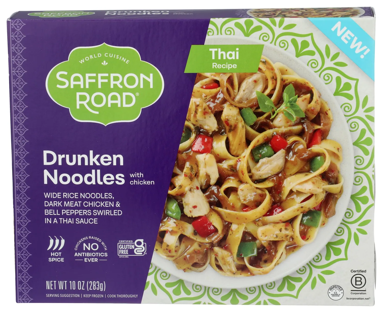 SAFFRON ROAD Drunken Noodles with Chicken, 10 OZ