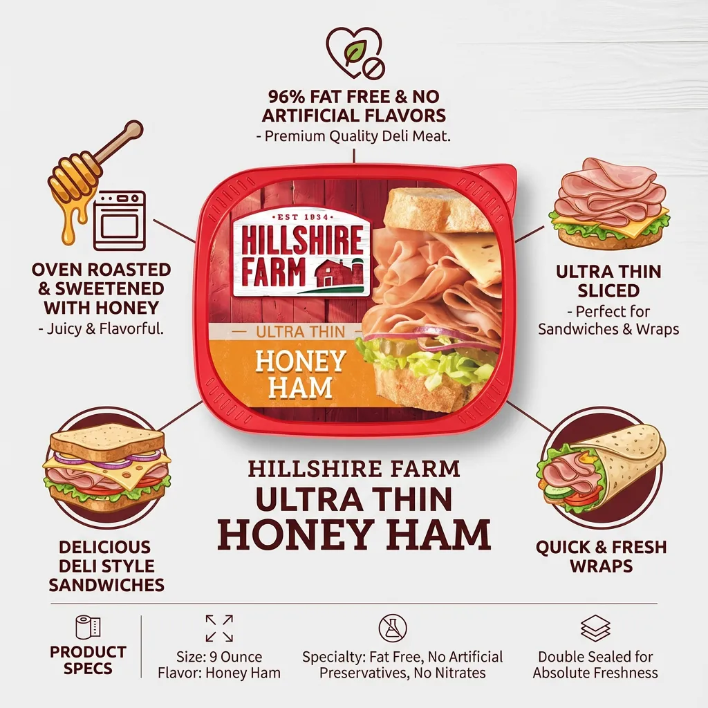 Hillshire Farm Ultra Thin Sliced Deli Meat, Honey Ham, 9 oz