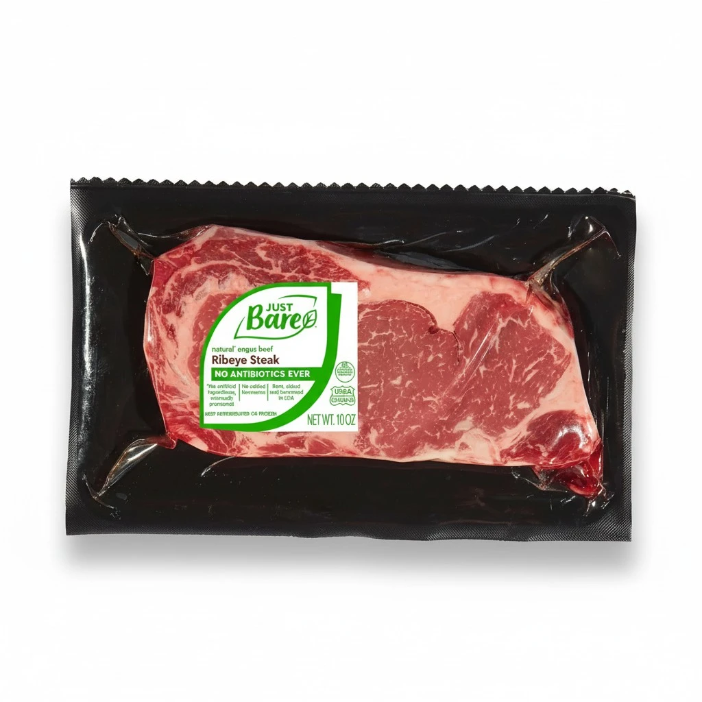 Just Bare, Angus Beef Ribeye, USDA Choice, No Antibiotics Ever, 10 oz